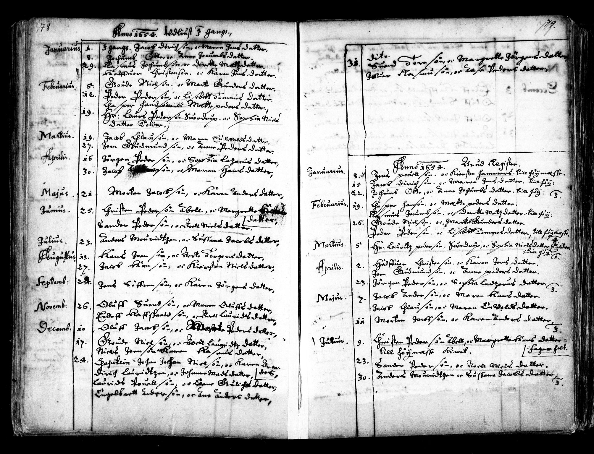 Oslo domkirke Kirkebøker, AV/SAO-A-10752/F/Fa/L0001: Parish register (official) no. 1, 1648-1704, p. 78-79