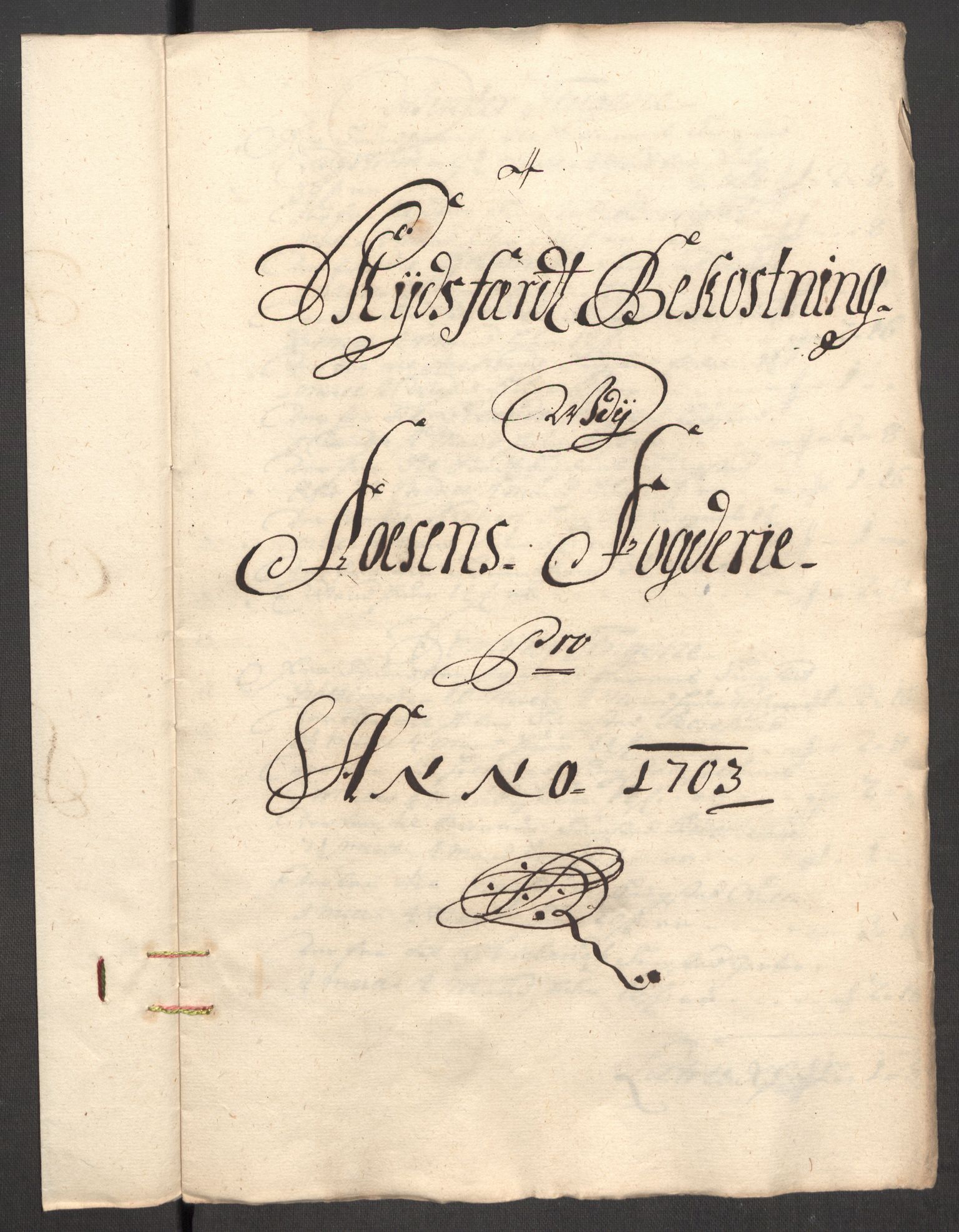 Rentekammeret inntil 1814, Reviderte regnskaper, Fogderegnskap, RA/EA-4092/R57/L3855: Fogderegnskap Fosen, 1702-1703, p. 373