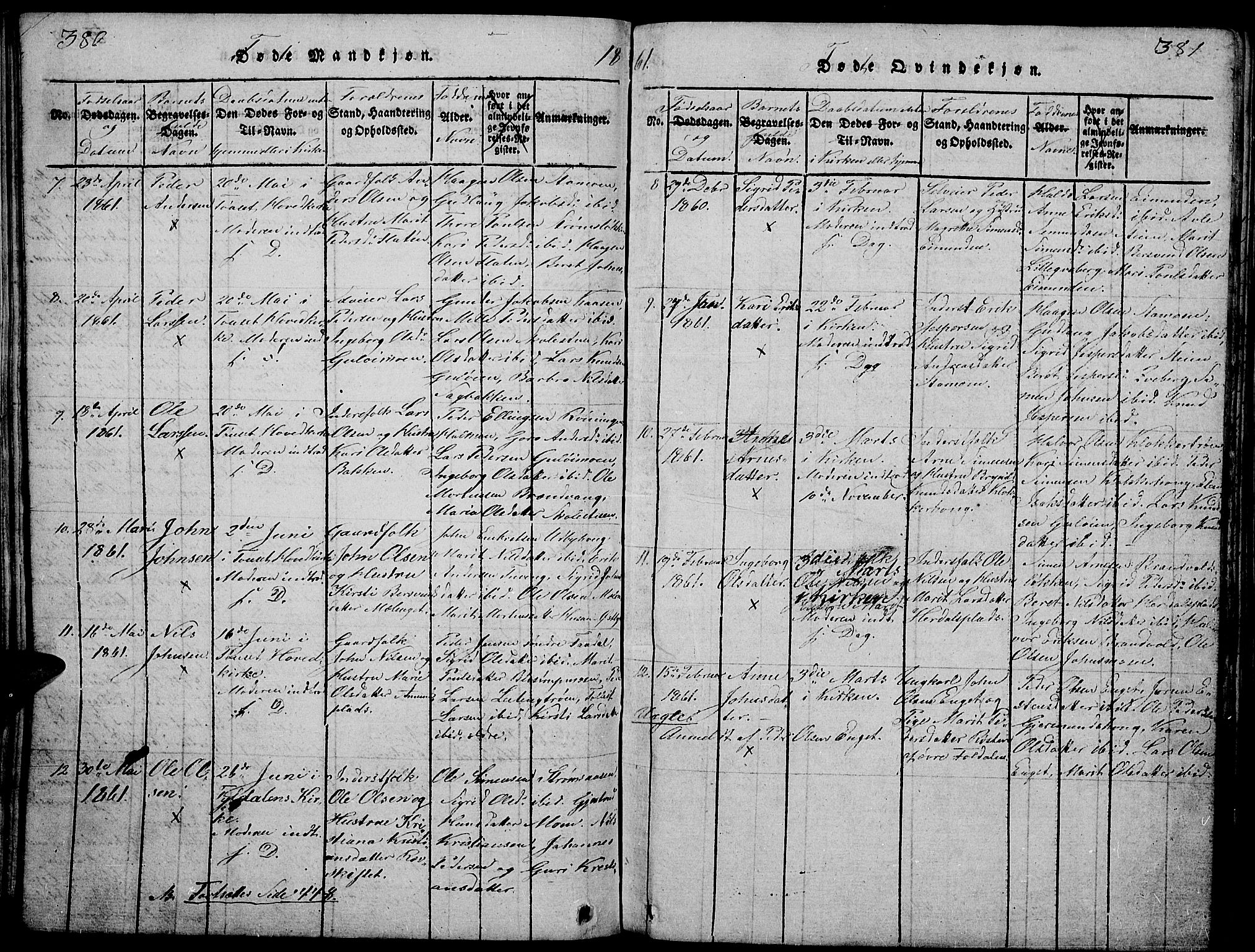 Tynset prestekontor, SAH/PREST-058/H/Ha/Hab/L0002: Parish register (copy) no. 2, 1814-1862, p. 380-381