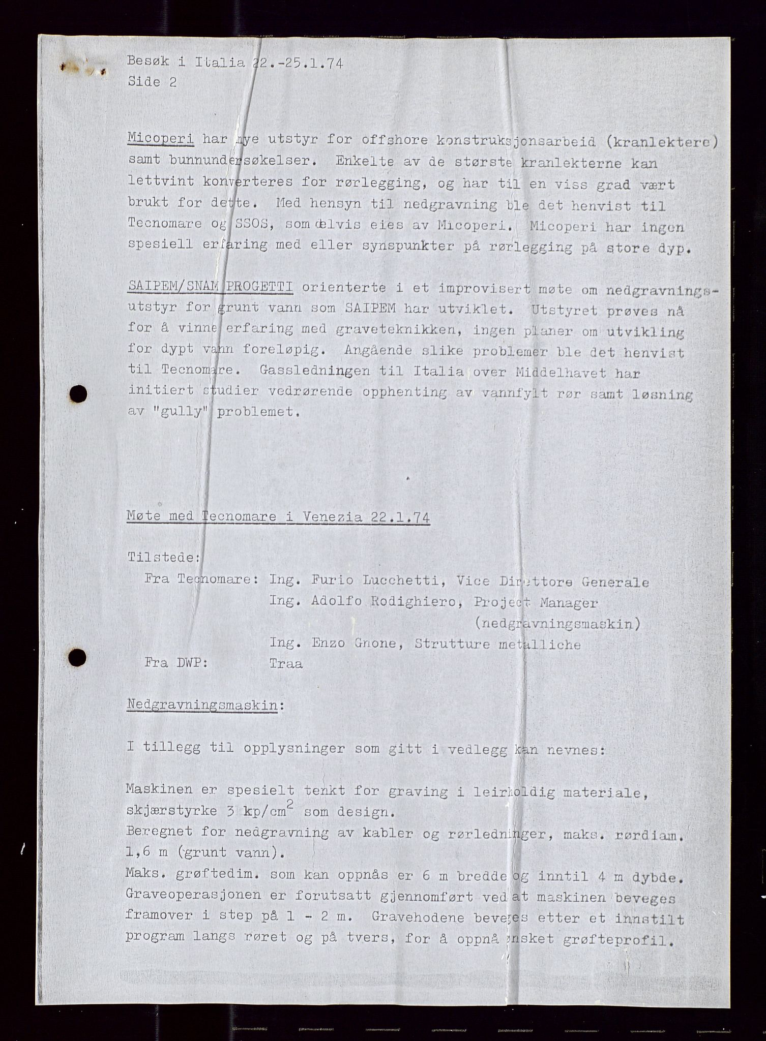 Industridepartementet, Oljekontoret, AV/SAST-A-101348/Di/L0001: DWP, møter juni - november, komiteemøter nr. 19 - 26, 1973-1974, p. 8