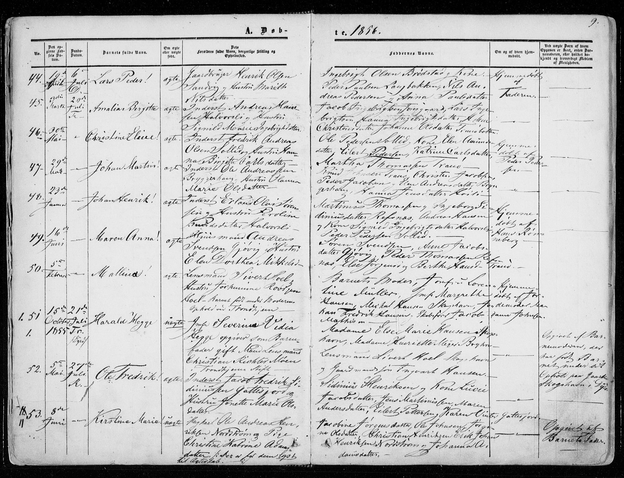 Tranøy sokneprestkontor, AV/SATØ-S-1313/I/Ia/Iaa/L0007kirke: Parish register (official) no. 7, 1856-1866, p. 9