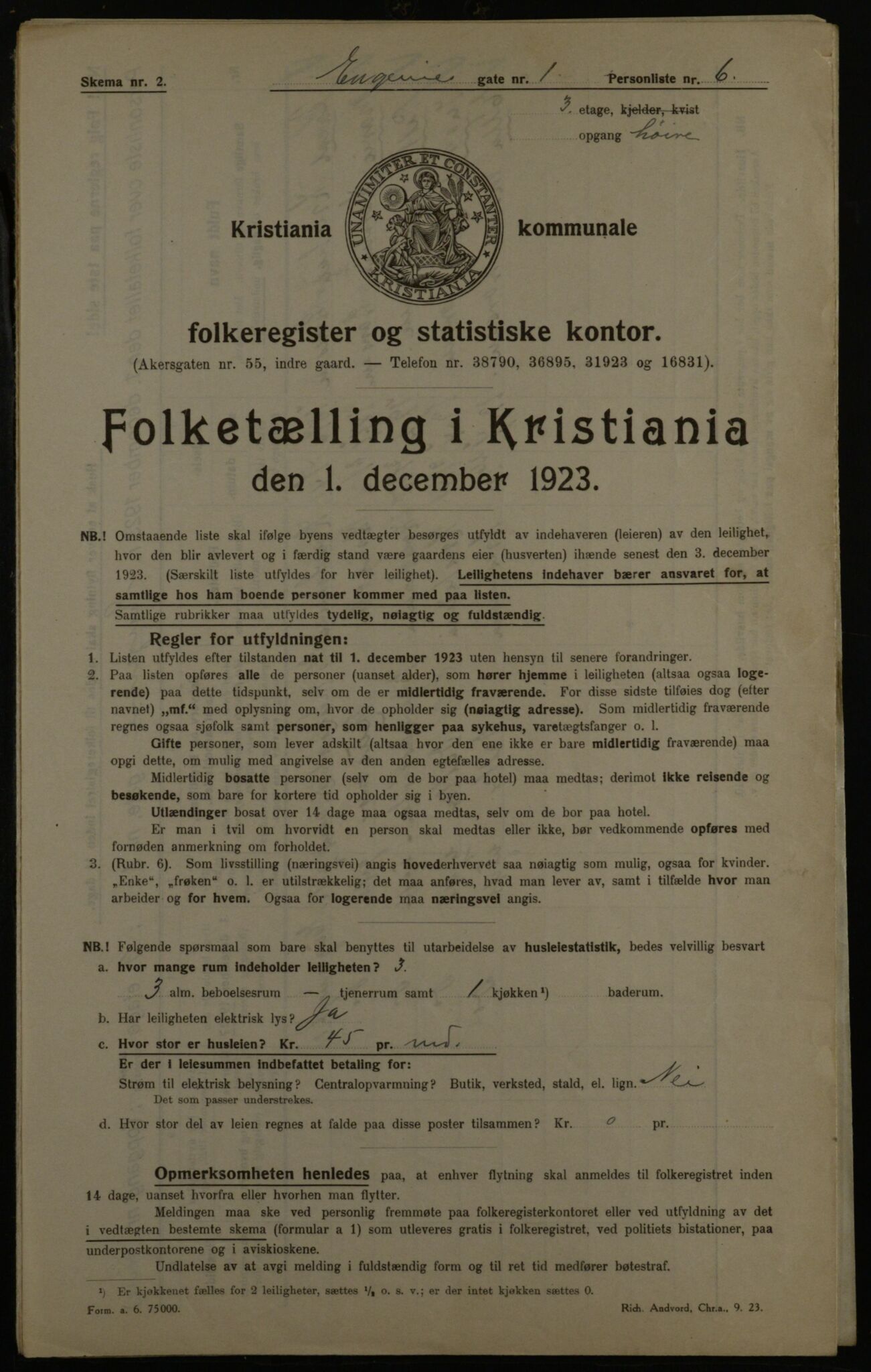 OBA, Municipal Census 1923 for Kristiania, 1923, p. 25531