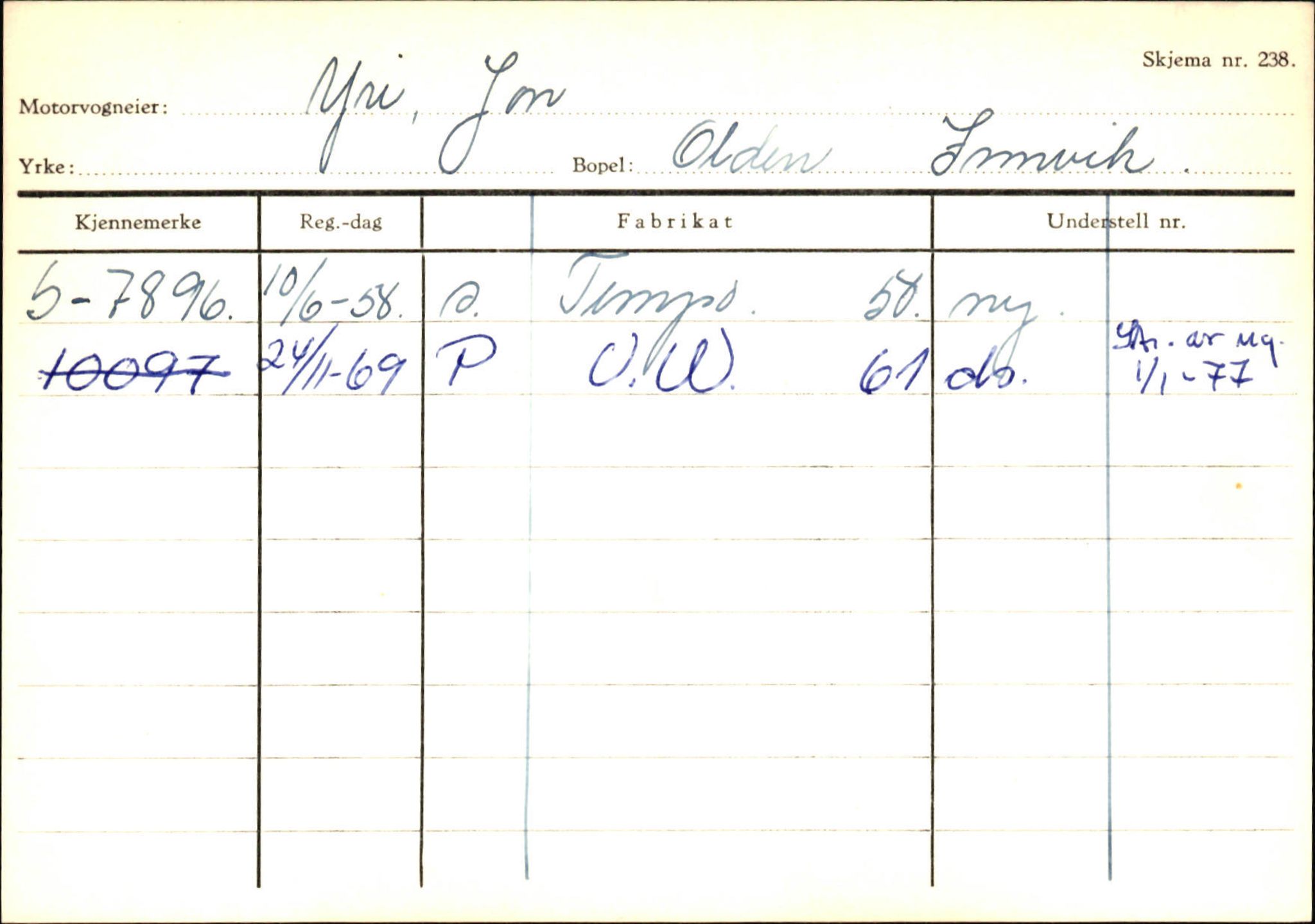 Statens vegvesen, Sogn og Fjordane vegkontor, AV/SAB-A-5301/4/F/L0131: Eigarregister Høyanger P-Å. Stryn S-Å, 1945-1975, p. 2421