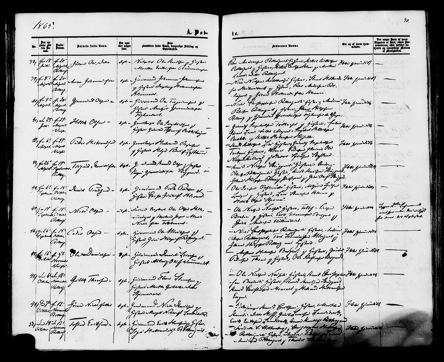 Rollag kirkebøker, AV/SAKO-A-240/F/Fa/L0009: Parish register (official) no. I 9, 1860-1874, p. 30