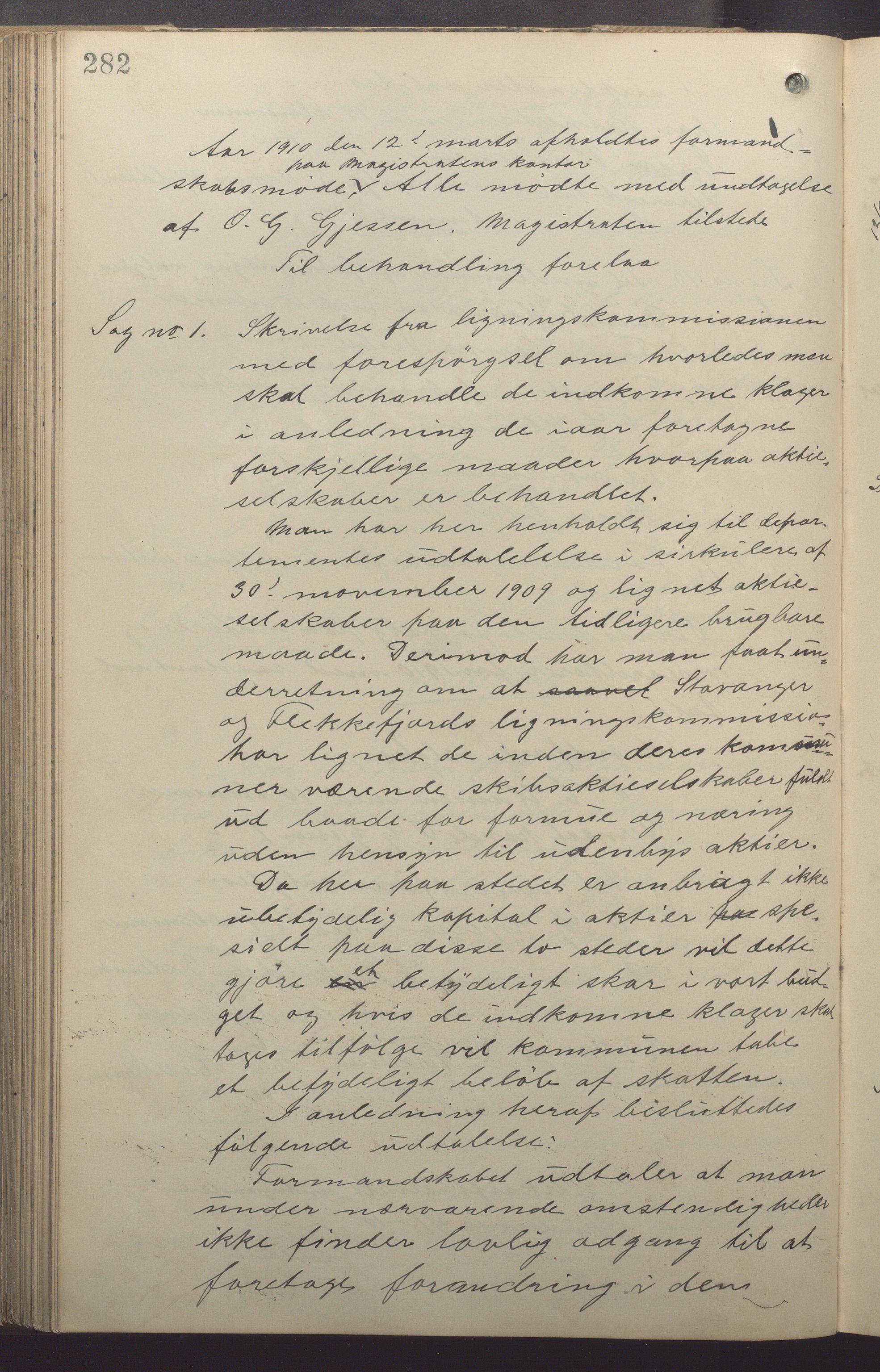 Skudeneshavn kommune - Formannskapet, IKAR/A-361/Aa/L0003: Møtebok, 1903-1913, p. 282