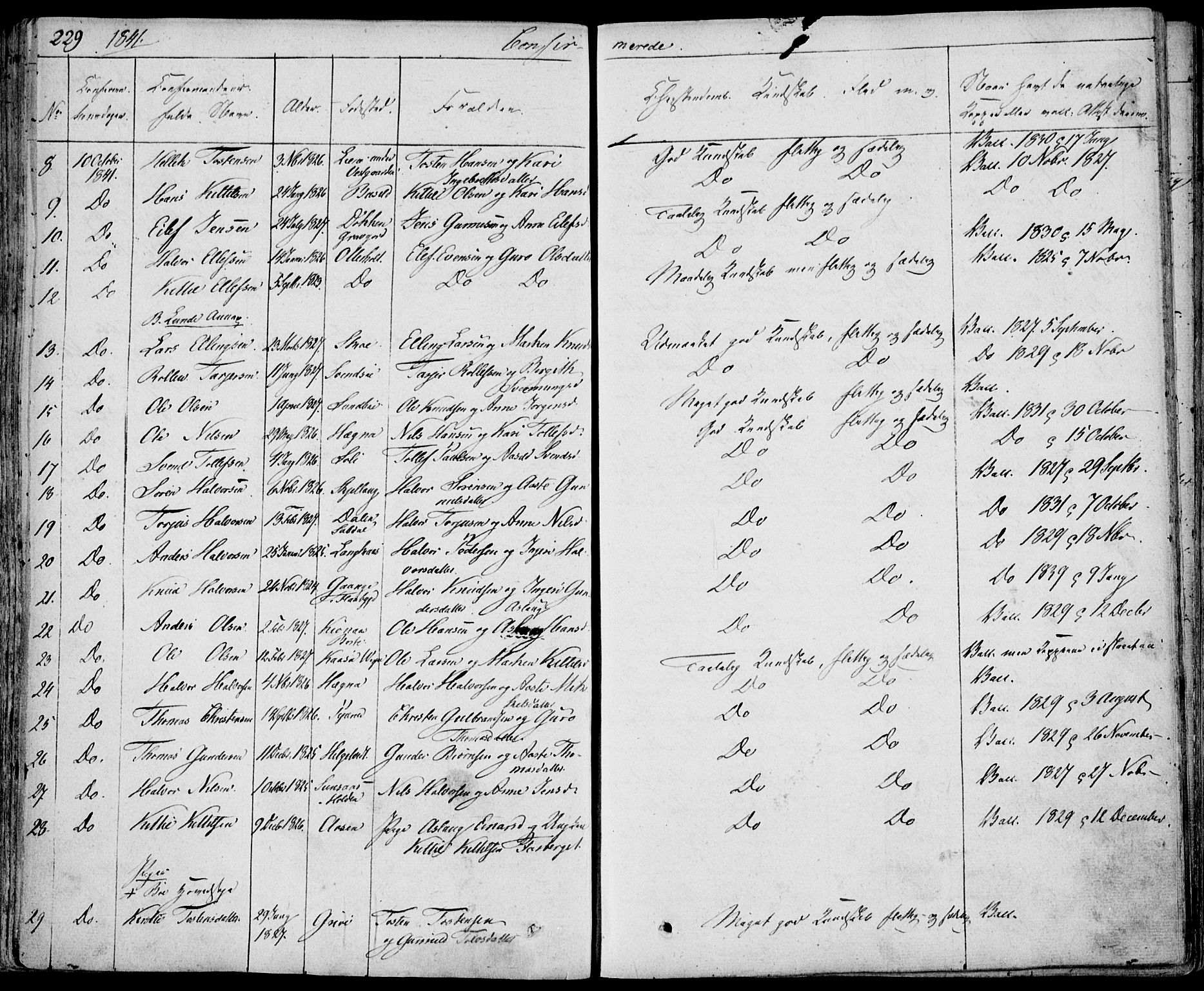 Bø kirkebøker, AV/SAKO-A-257/F/Fa/L0007: Parish register (official) no. 7, 1831-1848, p. 229