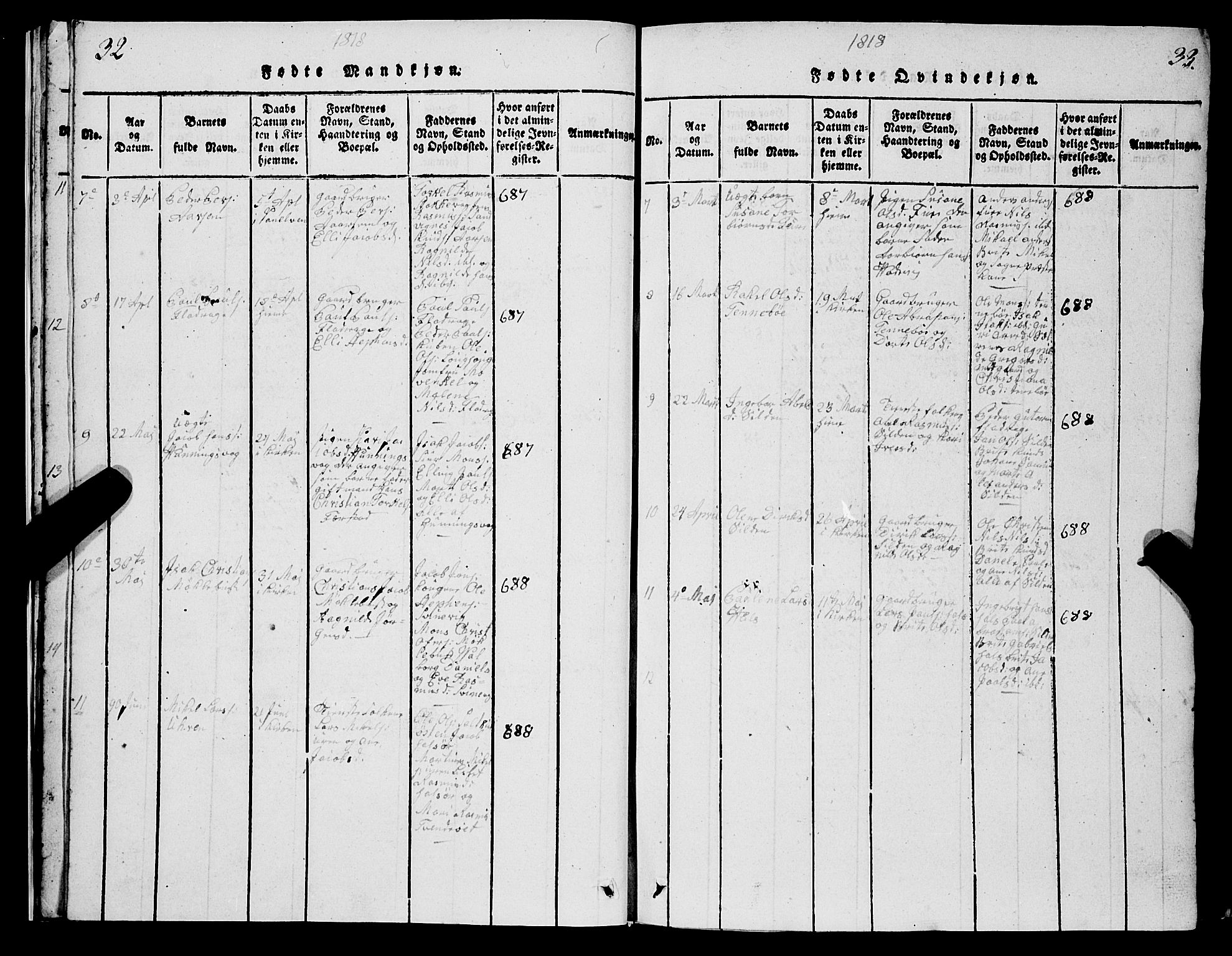 Selje sokneprestembete, AV/SAB-A-99938/H/Ha/Hab/Haba: Parish register (copy) no. A 1, 1816-1828, p. 32-33