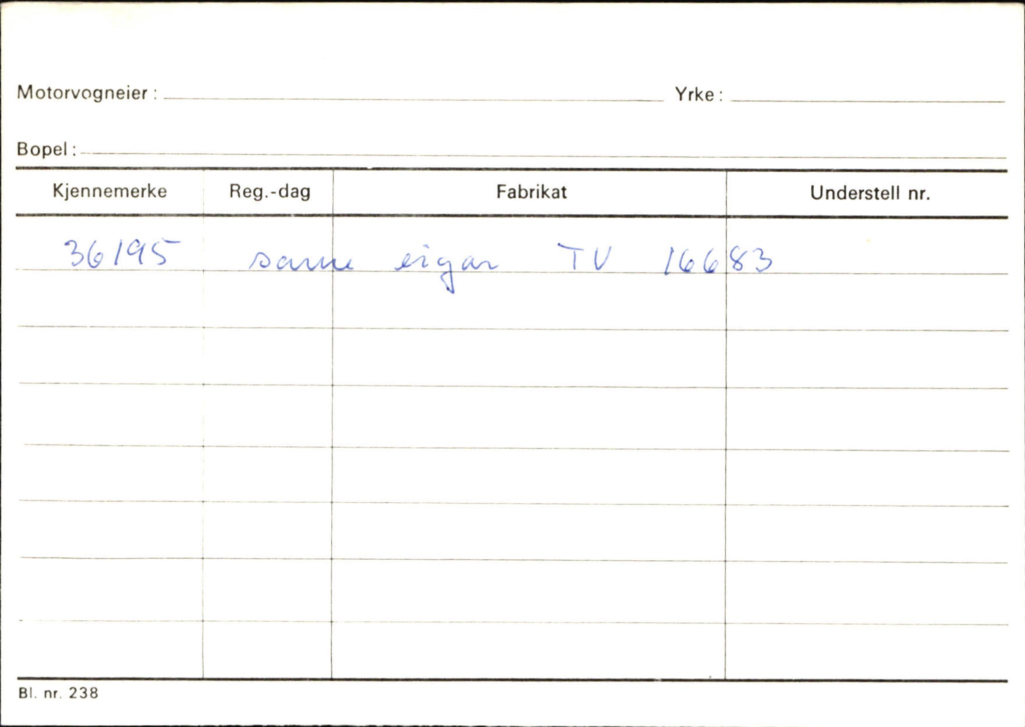 Statens vegvesen, Sogn og Fjordane vegkontor, SAB/A-5301/4/F/L0144: Registerkort Vågsøy A-R, 1945-1975, p. 2001