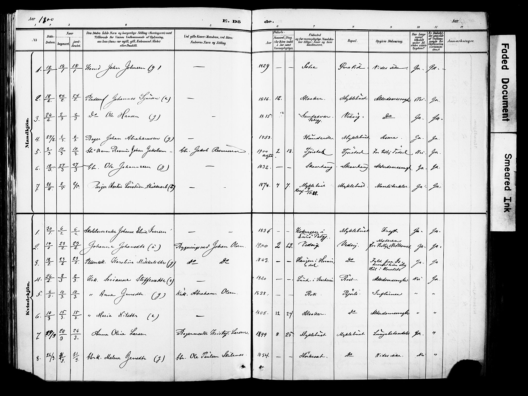 Eid sokneprestembete, AV/SAB-A-82301/H/Haa/Haab/L0001: Parish register (official) no. B 1, 1879-1906