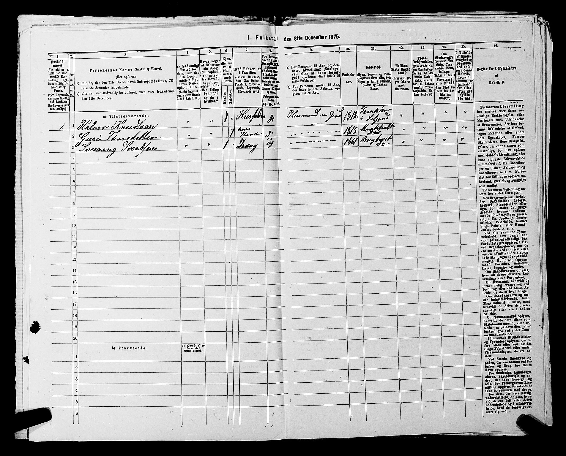 SAKO, 1875 census for 0828P Seljord, 1875, p. 331