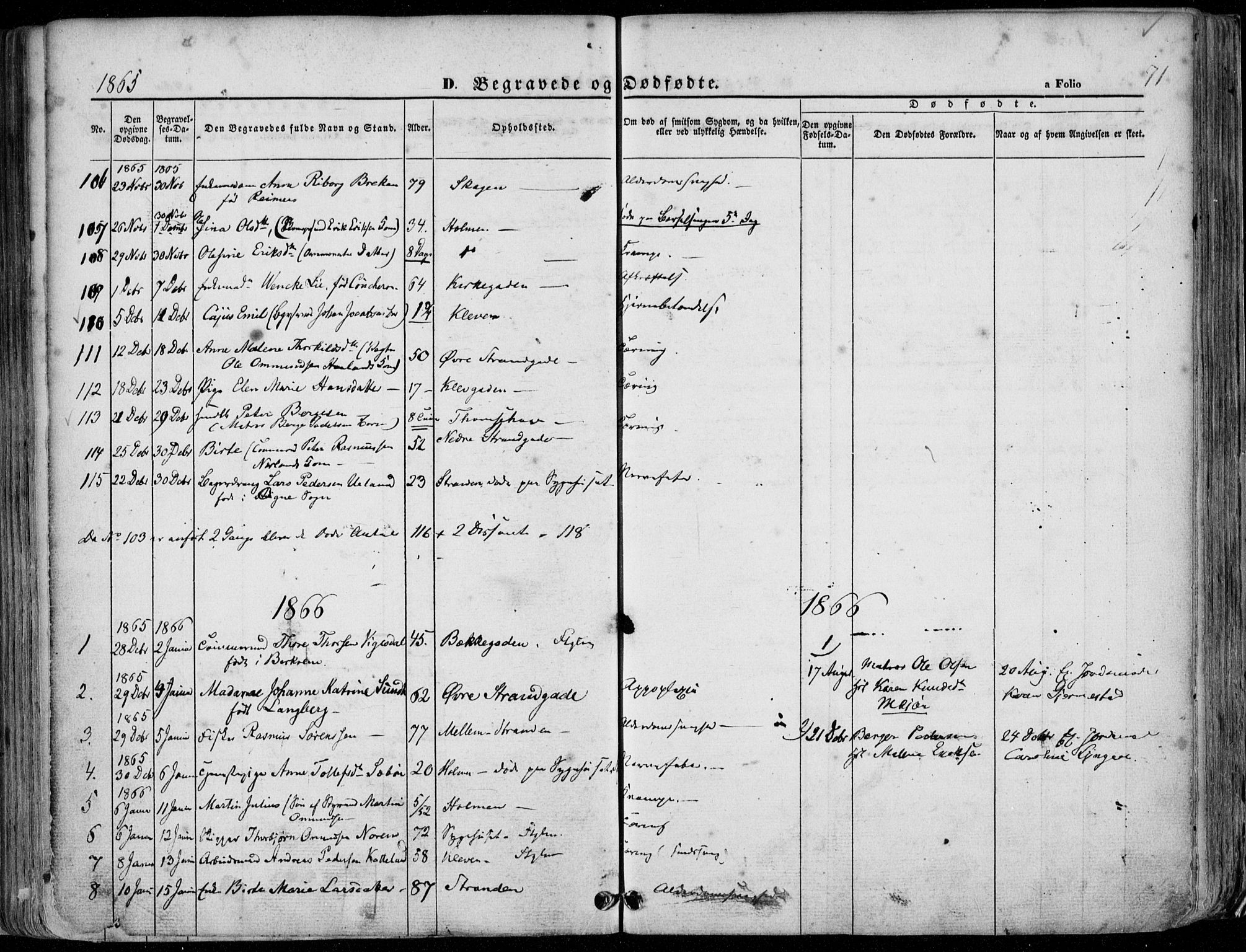 Domkirken sokneprestkontor, SAST/A-101812/001/30/30BA/L0020: Parish register (official) no. A 19, 1858-1877, p. 71
