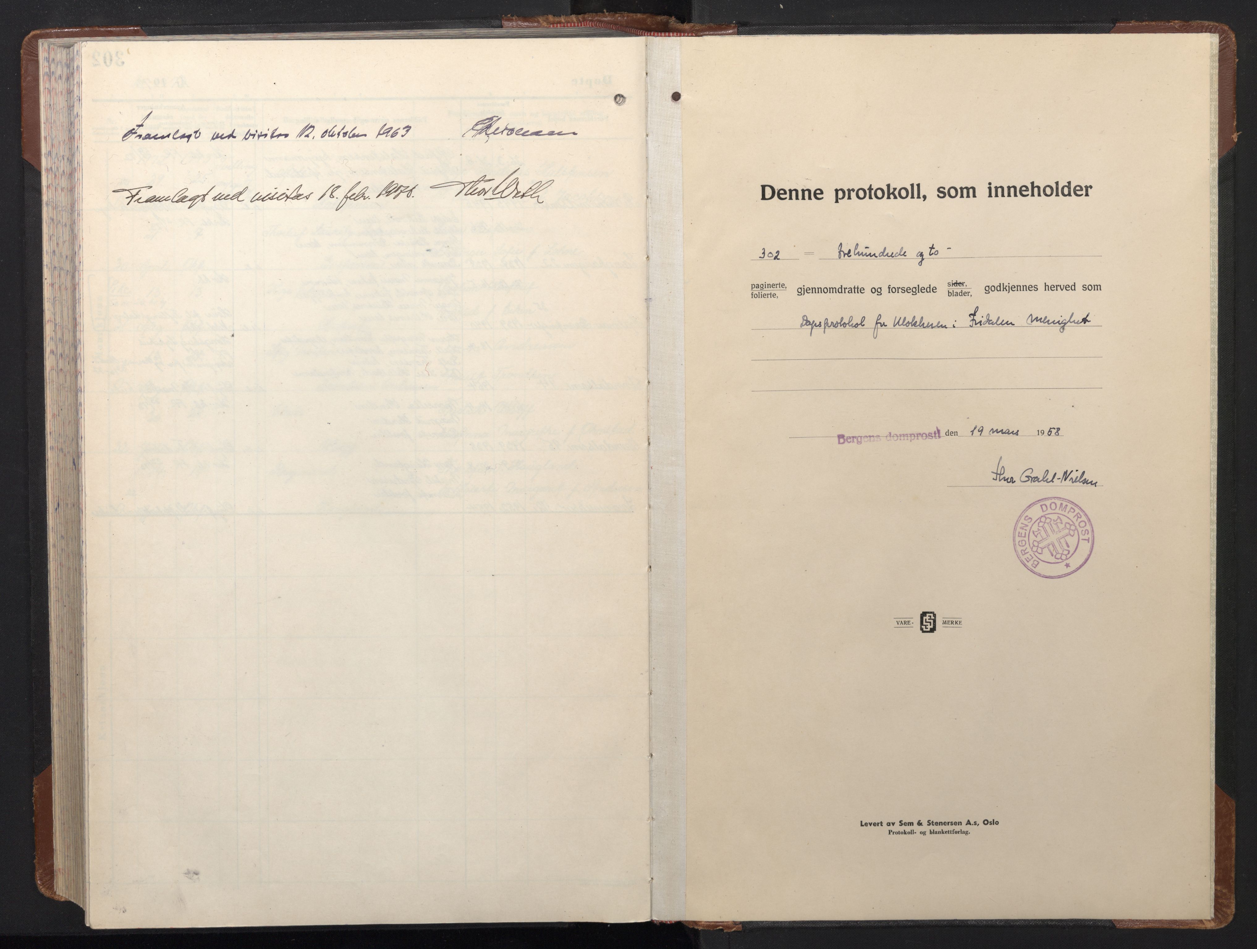 Fridalen sokneprestembete, SAB/A-99933: Parish register (copy) no. A 1, 1958-1973