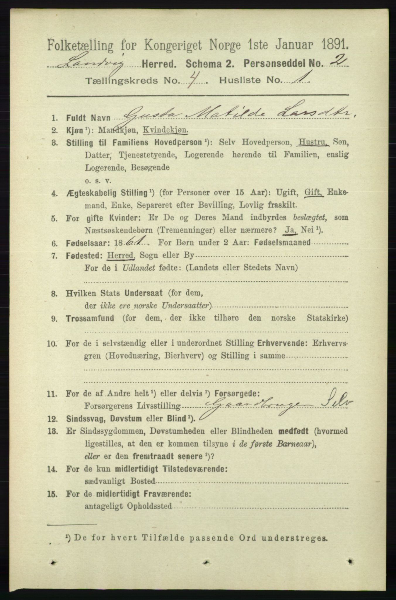 RA, 1891 census for 0924 Landvik, 1891, p. 1776