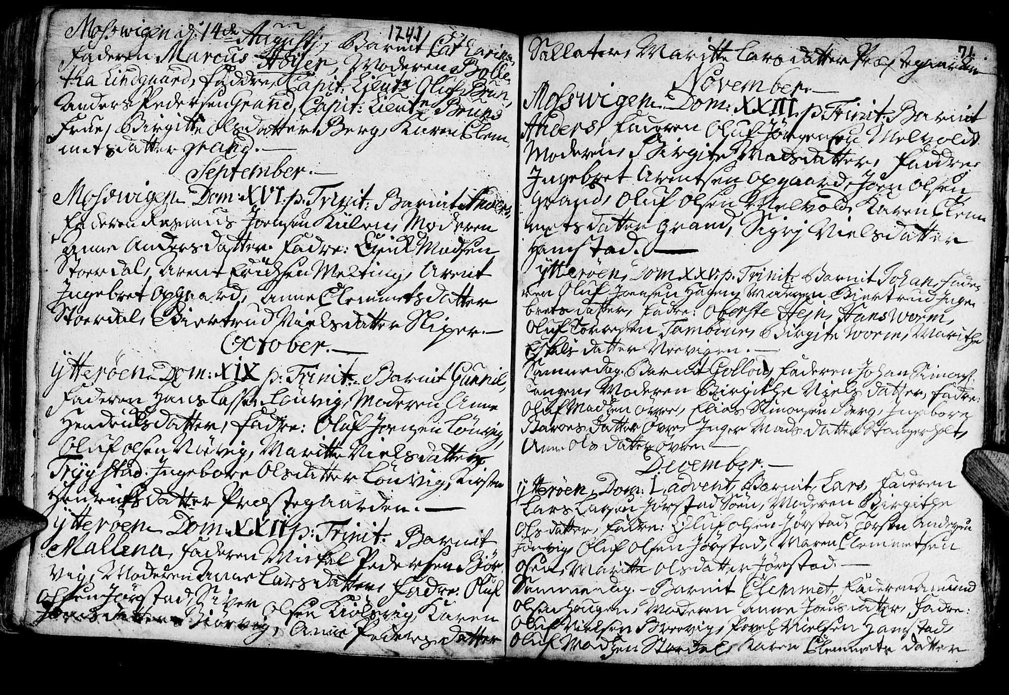 Ministerialprotokoller, klokkerbøker og fødselsregistre - Nord-Trøndelag, SAT/A-1458/722/L0215: Parish register (official) no. 722A02, 1718-1755, p. 71