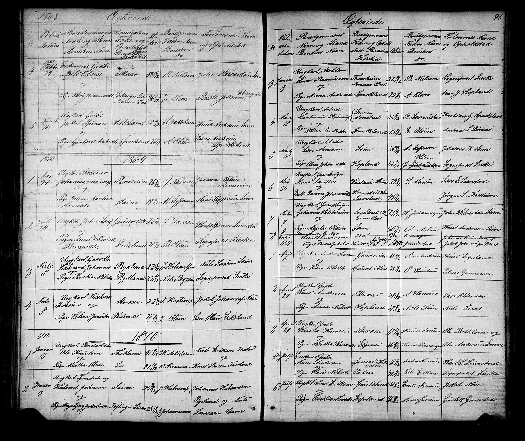 Alversund Sokneprestembete, SAB/A-73901/H/Ha/Hab: Parish register (copy) no. D 2, 1851-1889, p. 91