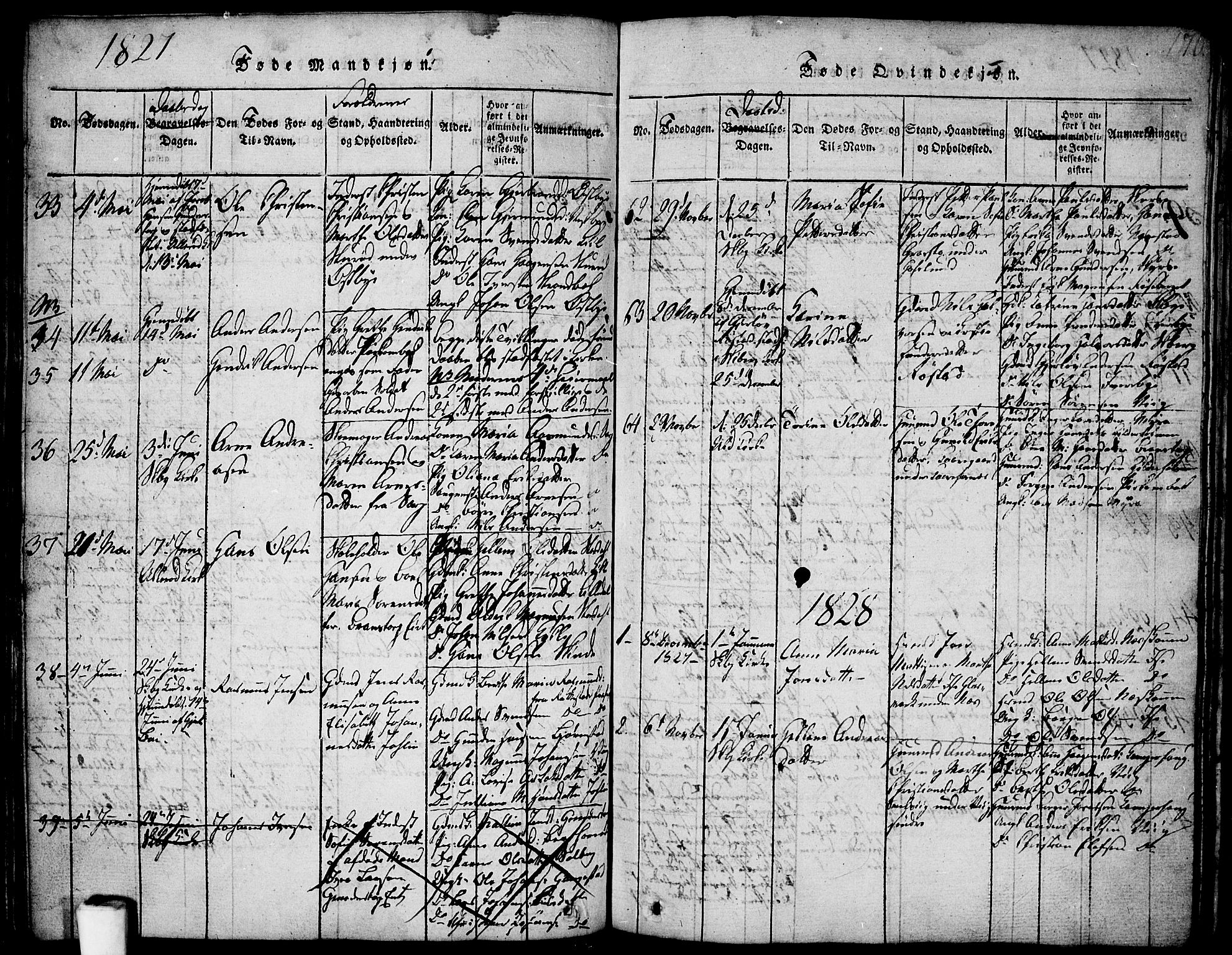Skjeberg prestekontor Kirkebøker, SAO/A-10923/F/Fa/L0004: Parish register (official) no. I 4, 1815-1830, p. 170