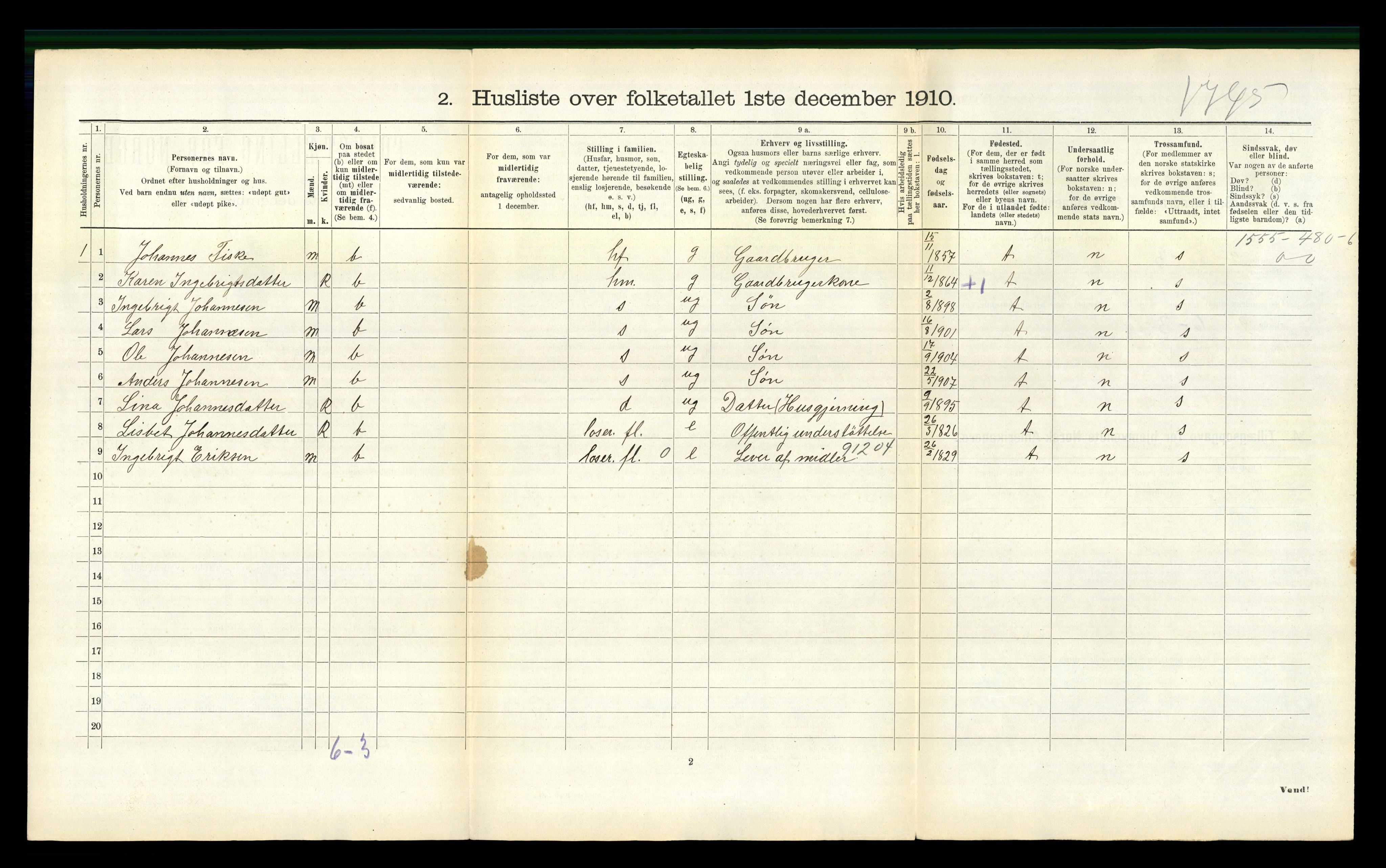 RA, 1910 census for Surnadal, 1910, p. 586