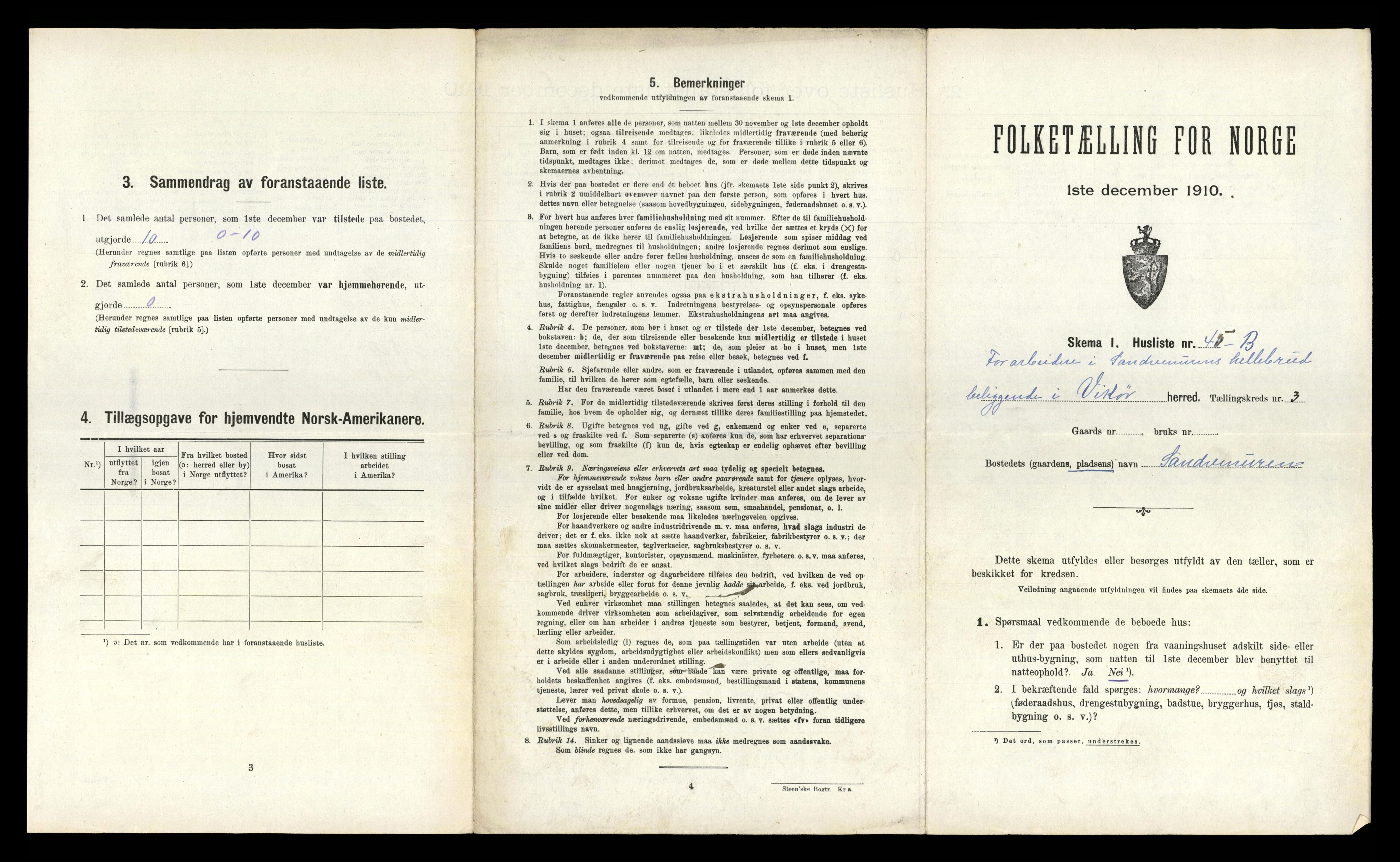 RA, 1910 census for Kvam, 1910, p. 299