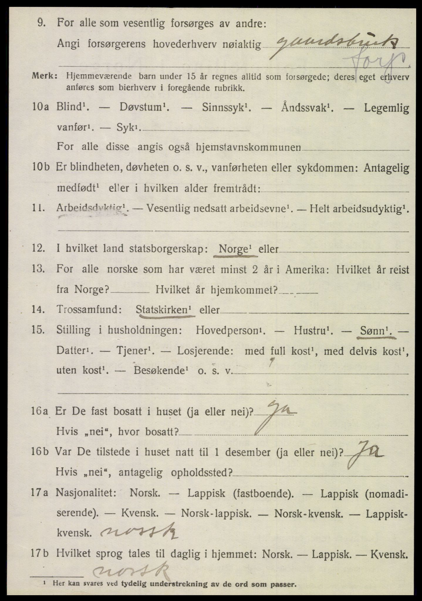 SAT, 1920 census for Hattfjelldal, 1920, p. 2275