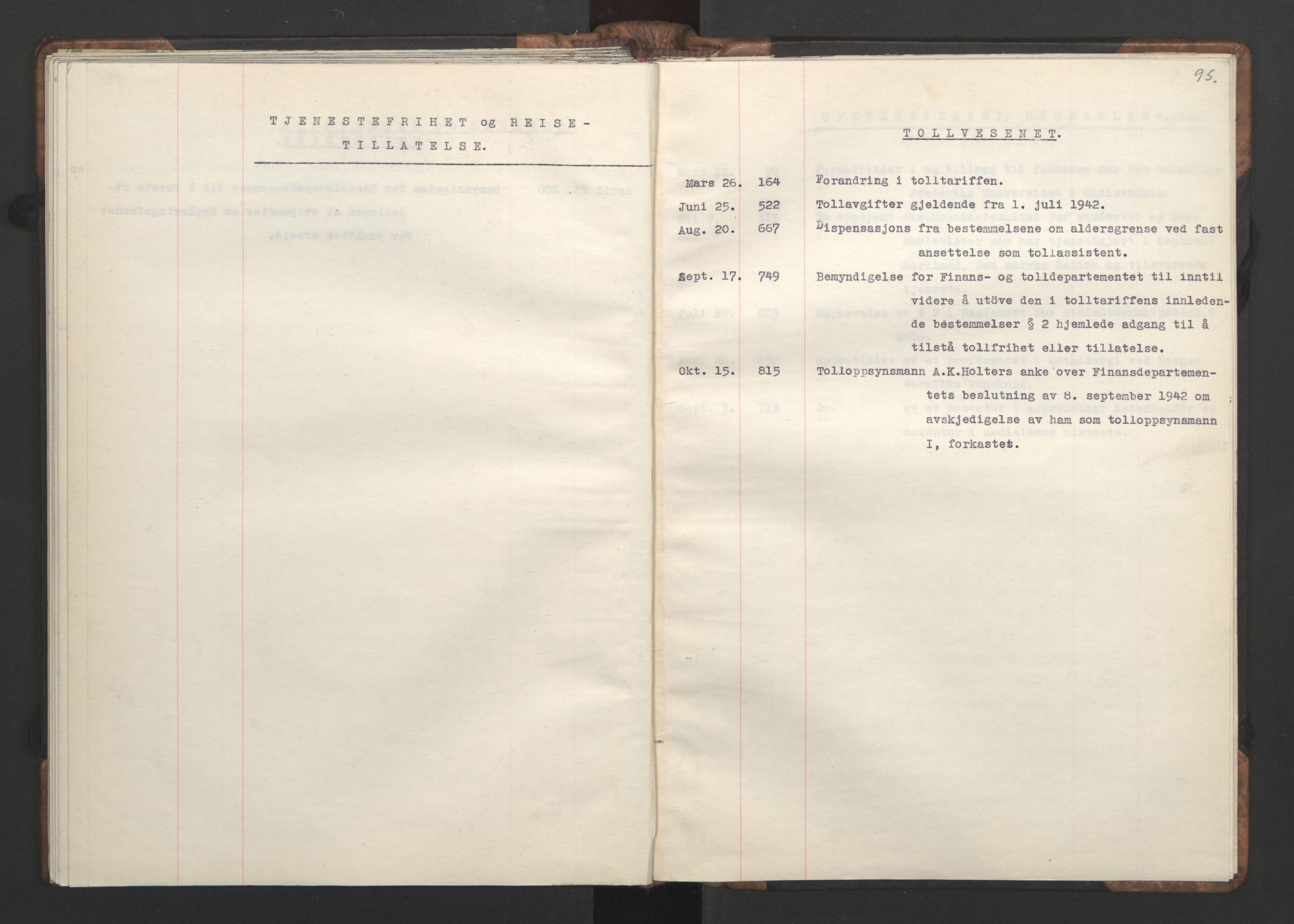 NS-administrasjonen 1940-1945 (Statsrådsekretariatet, de kommisariske statsråder mm), AV/RA-S-4279/D/Da/L0002: Register (RA j.nr. 985/1943, tilgangsnr. 17/1943), 1942, p. 98