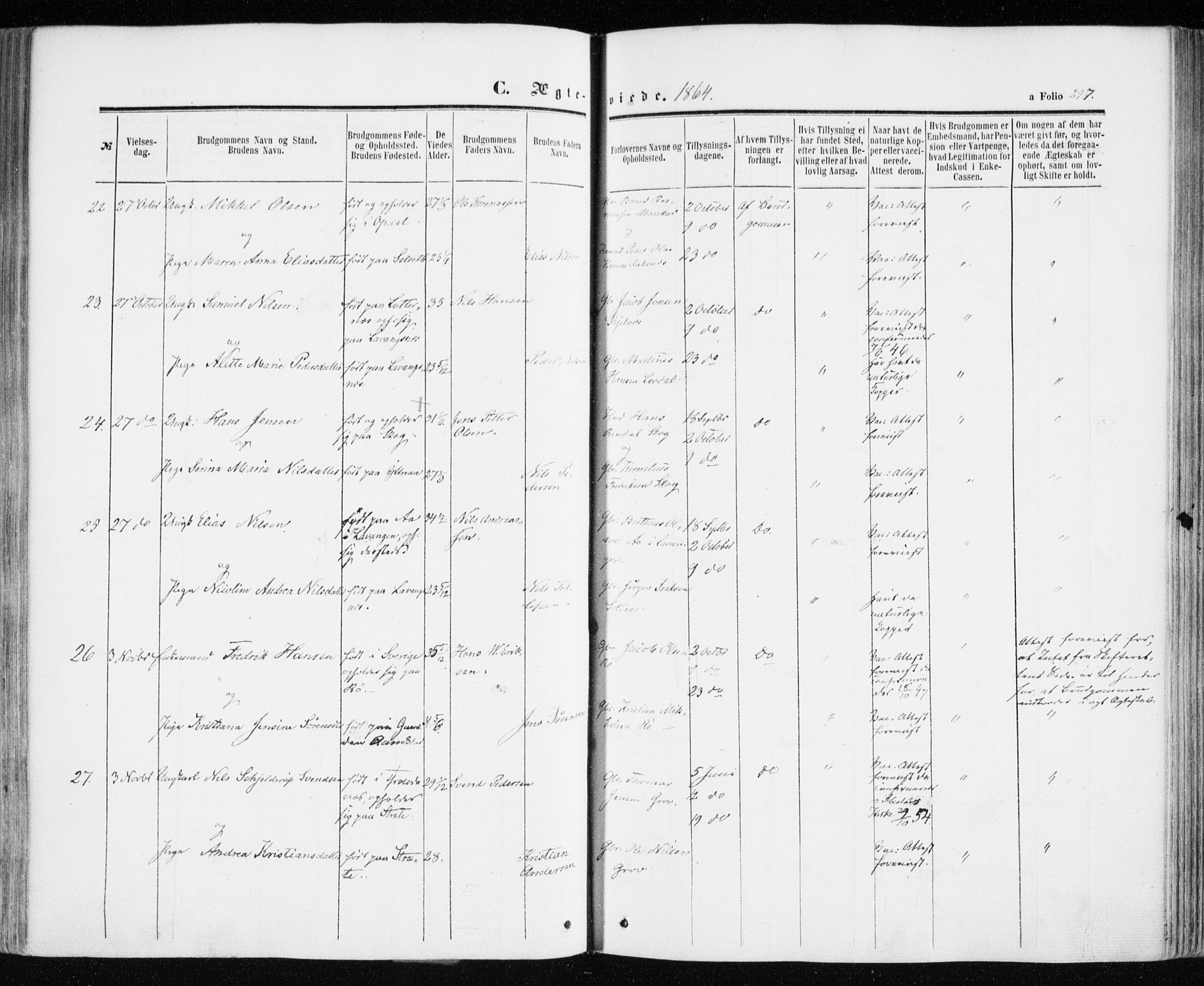 Ibestad sokneprestembete, AV/SATØ-S-0077/H/Ha/Haa/L0009kirke: Parish register (official) no. 9, 1859-1868, p. 297