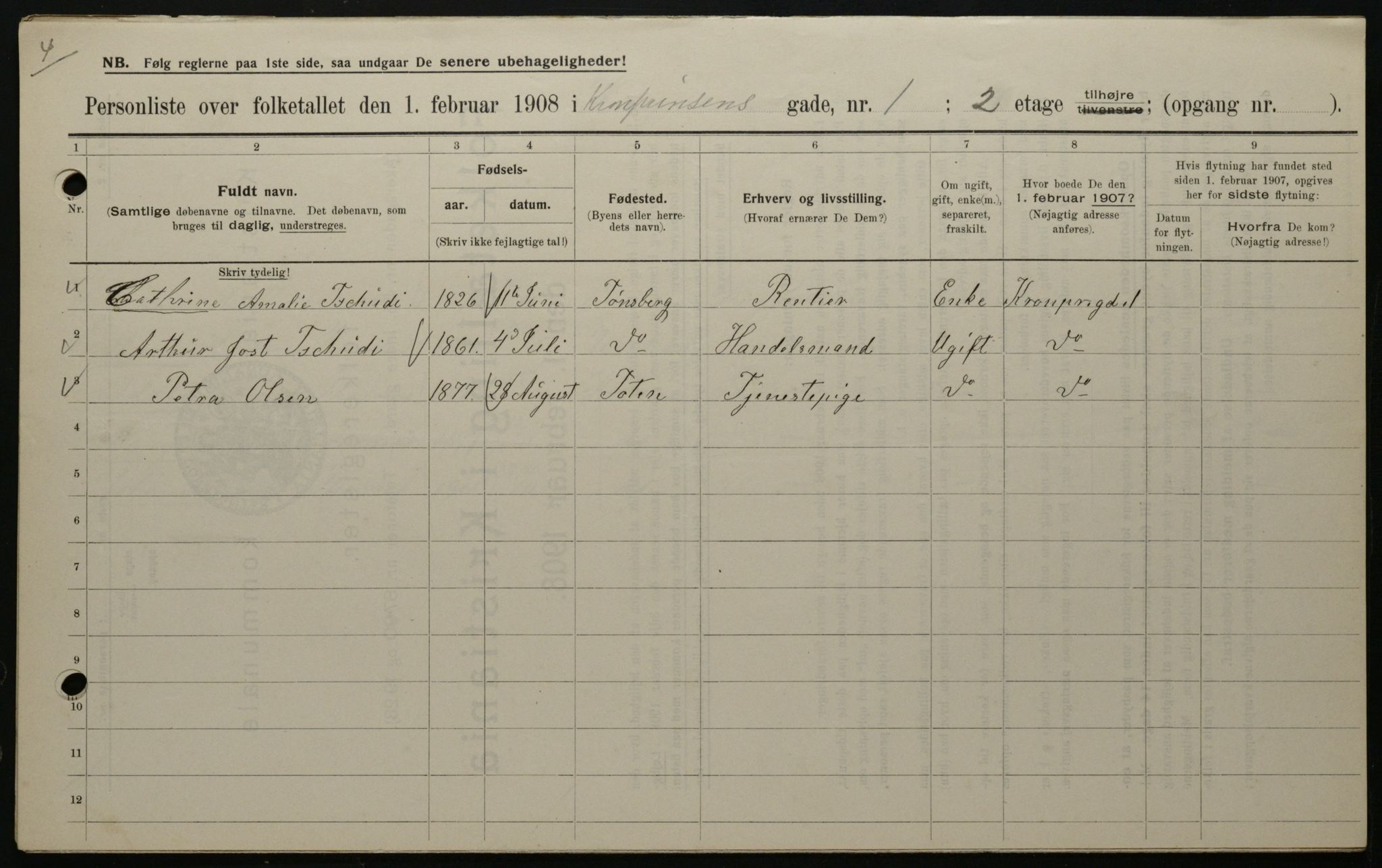 OBA, Municipal Census 1908 for Kristiania, 1908, p. 48821