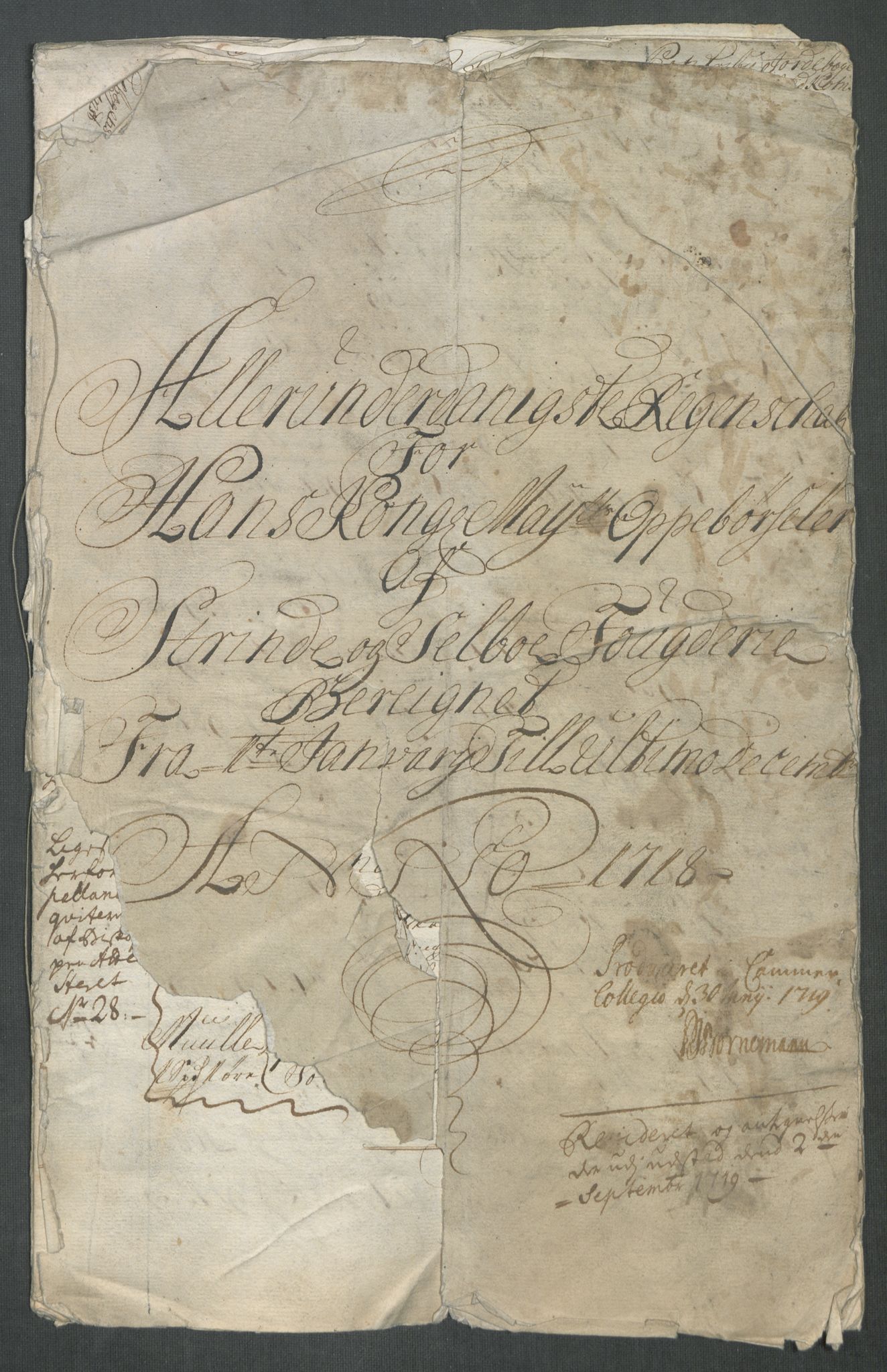 Rentekammeret inntil 1814, Reviderte regnskaper, Fogderegnskap, AV/RA-EA-4092/R61/L4116: Fogderegnskap Strinda og Selbu, 1717-1718, p. 285