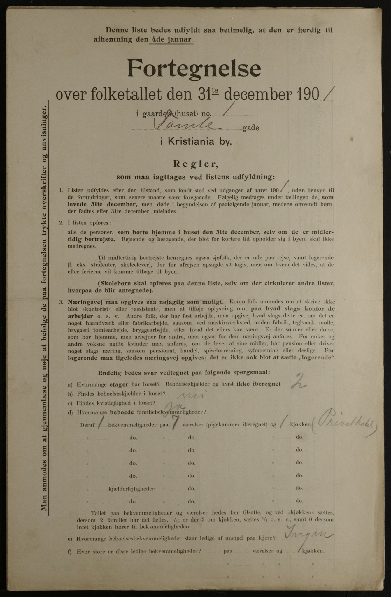 OBA, Municipal Census 1901 for Kristiania, 1901, p. 17384