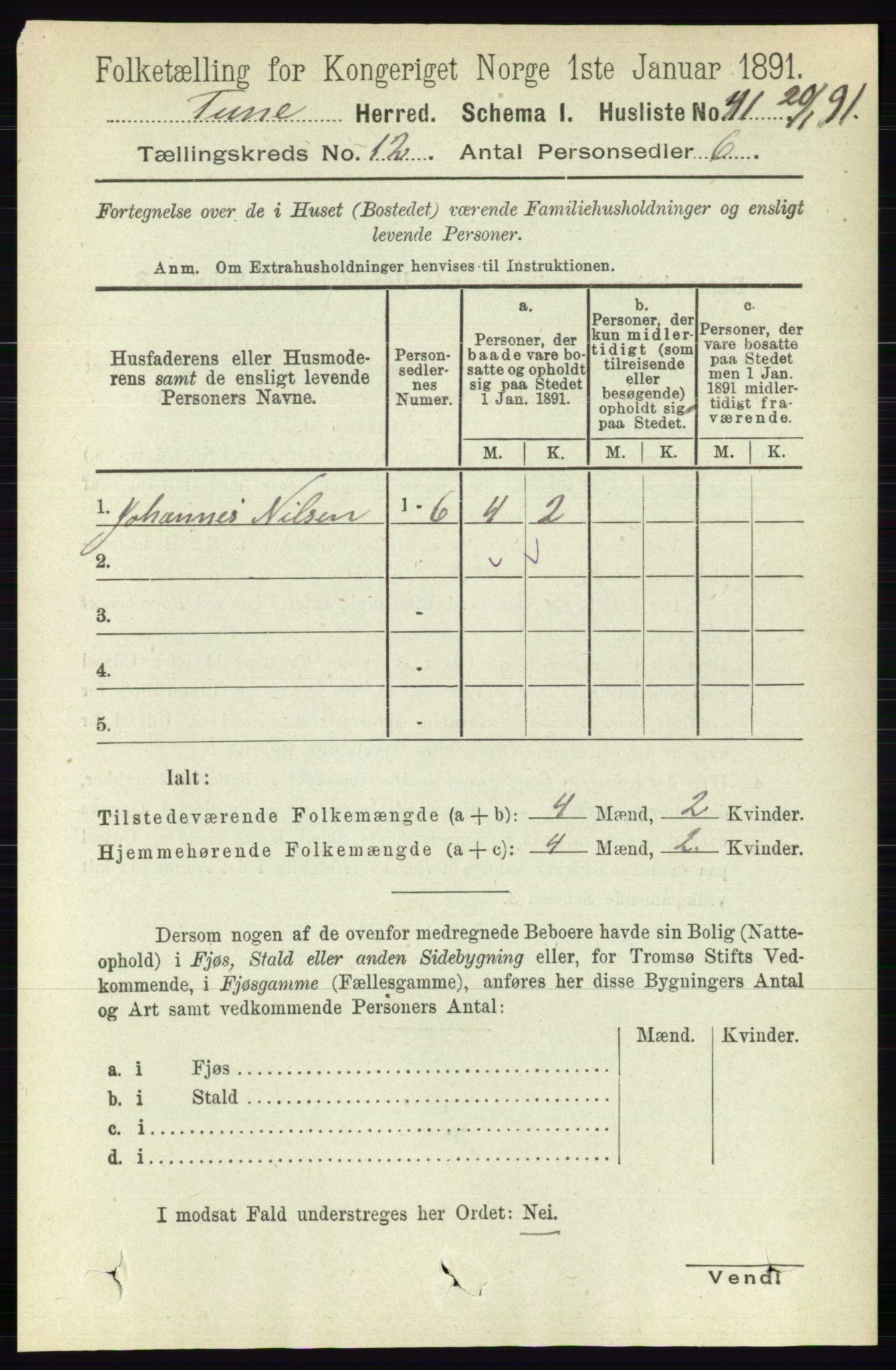 RA, 1891 census for 0130 Tune, 1891, p. 7202