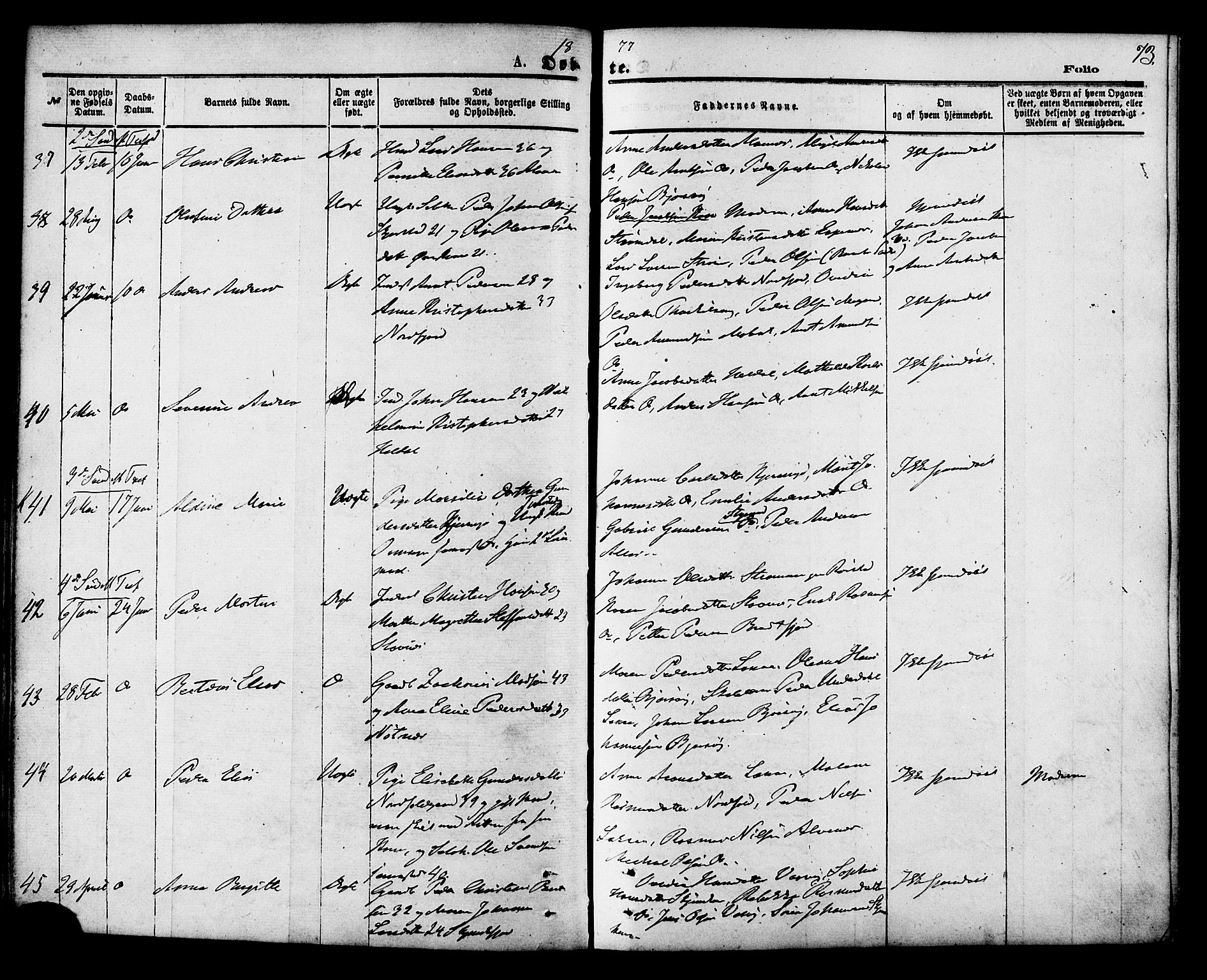 Ministerialprotokoller, klokkerbøker og fødselsregistre - Nordland, AV/SAT-A-1459/853/L0771: Parish register (official) no. 853A10, 1870-1881, p. 73