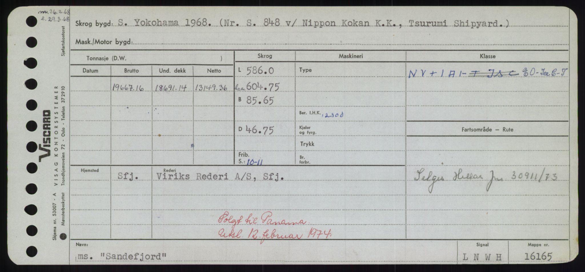 Sjøfartsdirektoratet med forløpere, Skipsmålingen, RA/S-1627/H/Hd/L0032: Fartøy, San-Seve, p. 55