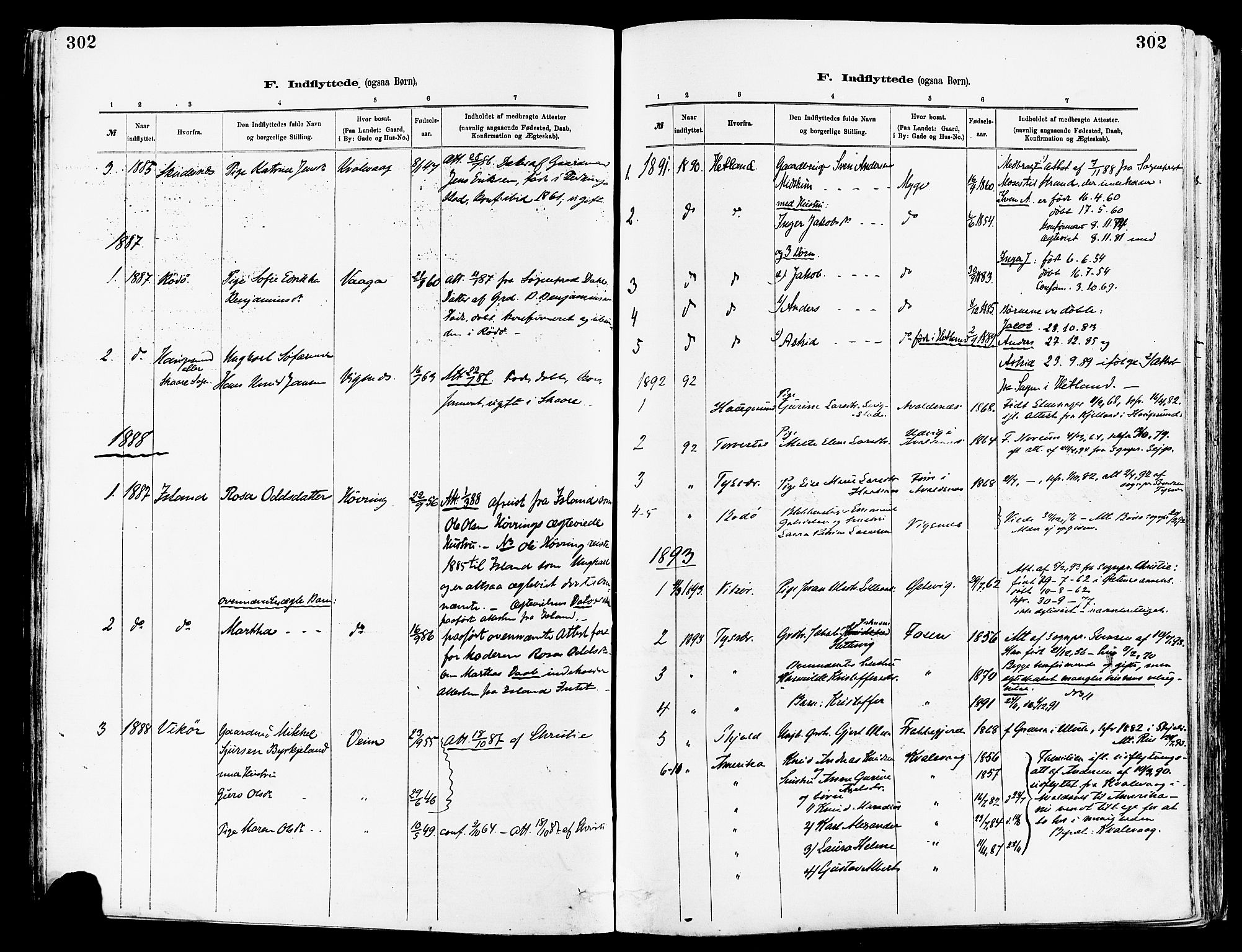 Avaldsnes sokneprestkontor, SAST/A -101851/H/Ha/Haa/L0015: Parish register (official) no. A 15, 1880-1906, p. 302
