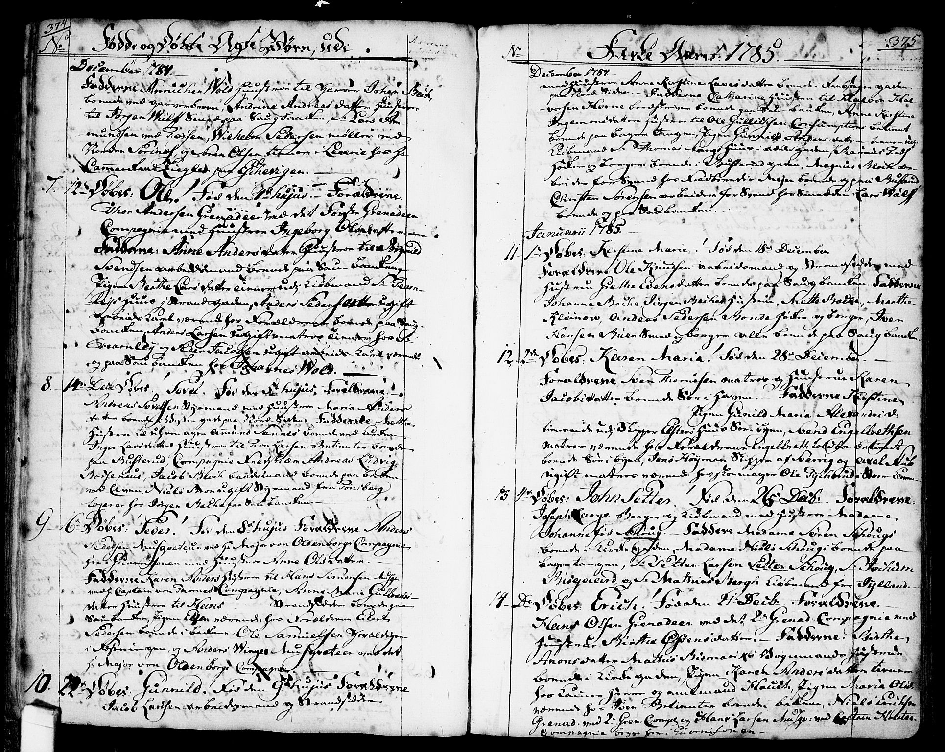 Halden prestekontor Kirkebøker, SAO/A-10909/F/Fa/L0001: Parish register (official) no. I 1, 1758-1791, p. 374-375