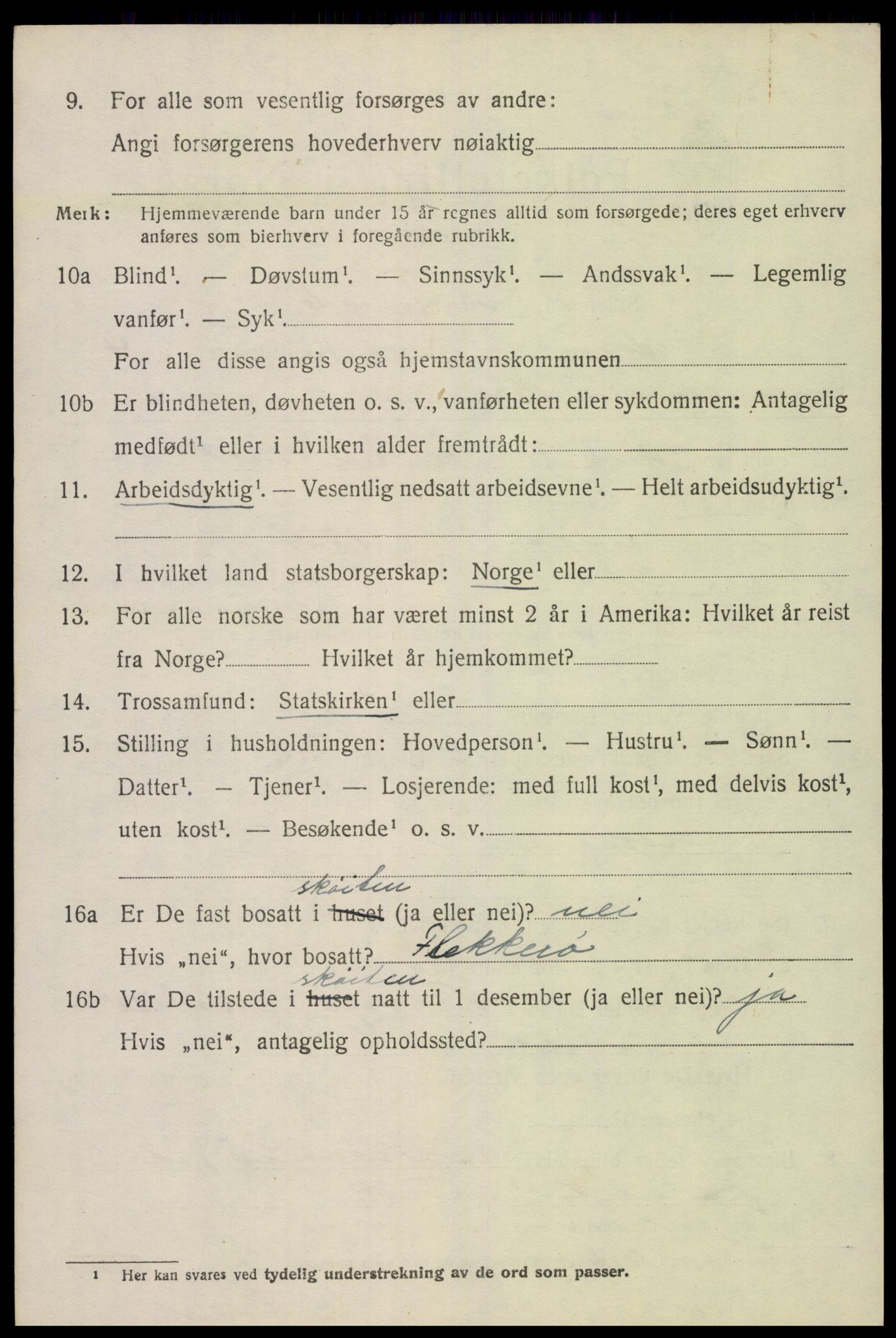 SAK, 1920 census for Randesund, 1920, p. 2311