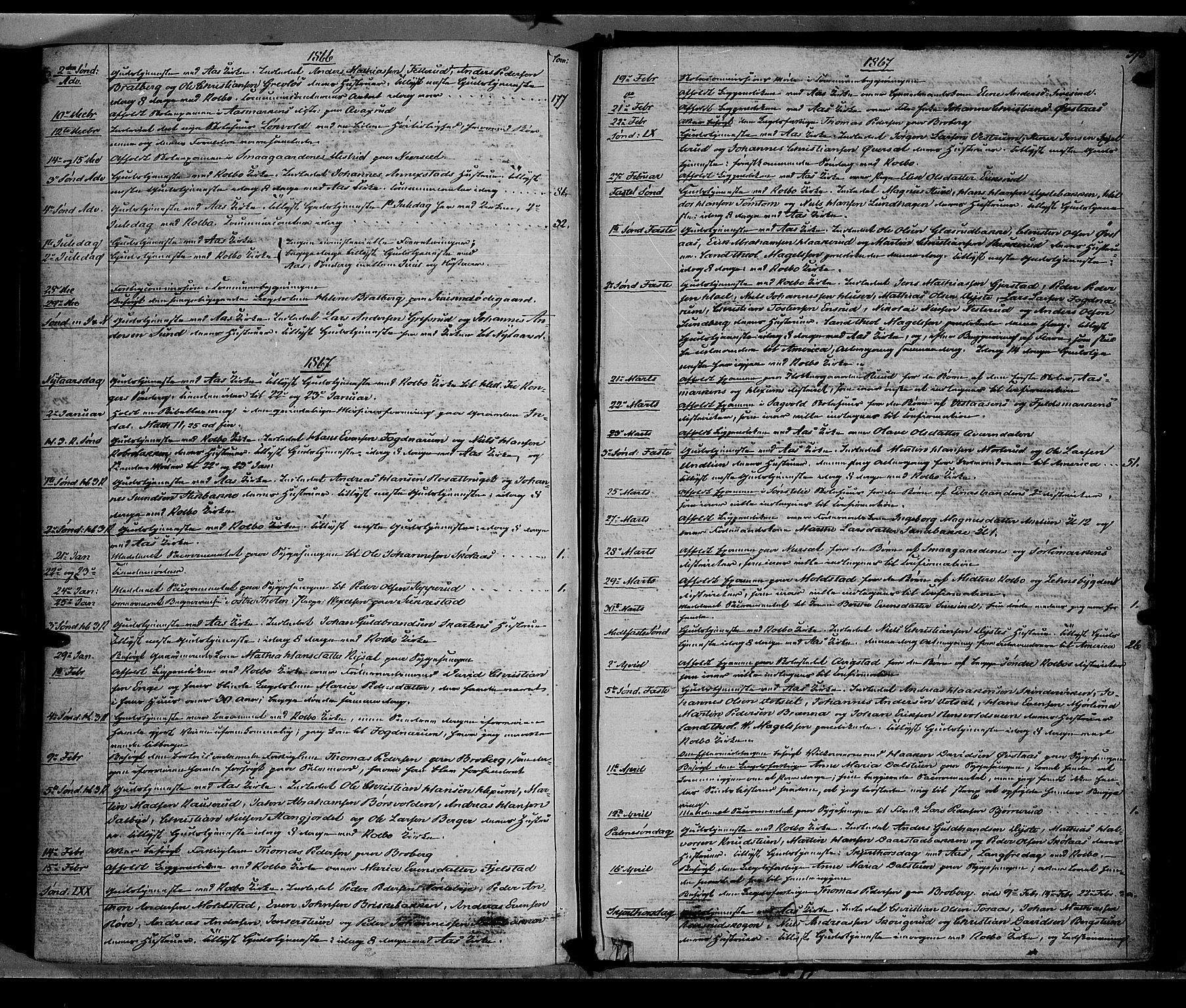 Vestre Toten prestekontor, SAH/PREST-108/H/Ha/Haa/L0007: Parish register (official) no. 7, 1862-1869, p. 375
