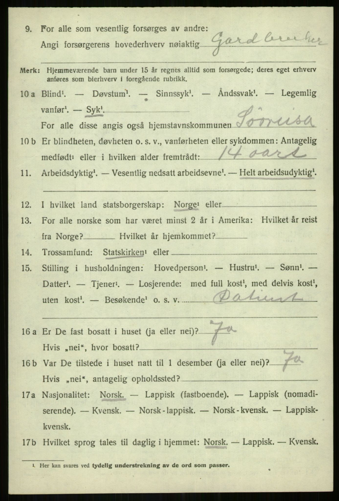 SATØ, 1920 census for Målselv, 1920, p. 4168