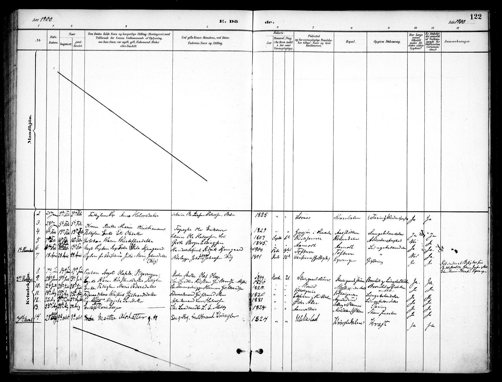 Nannestad prestekontor Kirkebøker, AV/SAO-A-10414a/F/Fc/L0002: Parish register (official) no. III 2, 1893-1907, p. 122