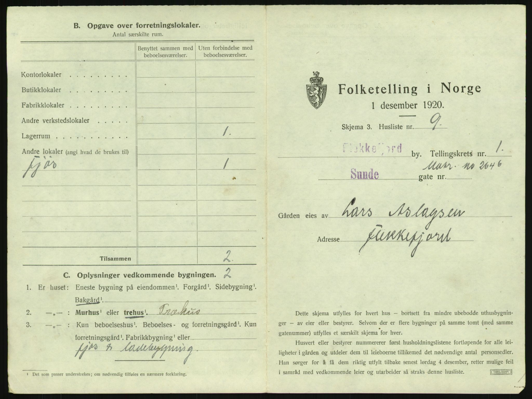 SAK, 1920 census for Flekkefjord, 1920, p. 48
