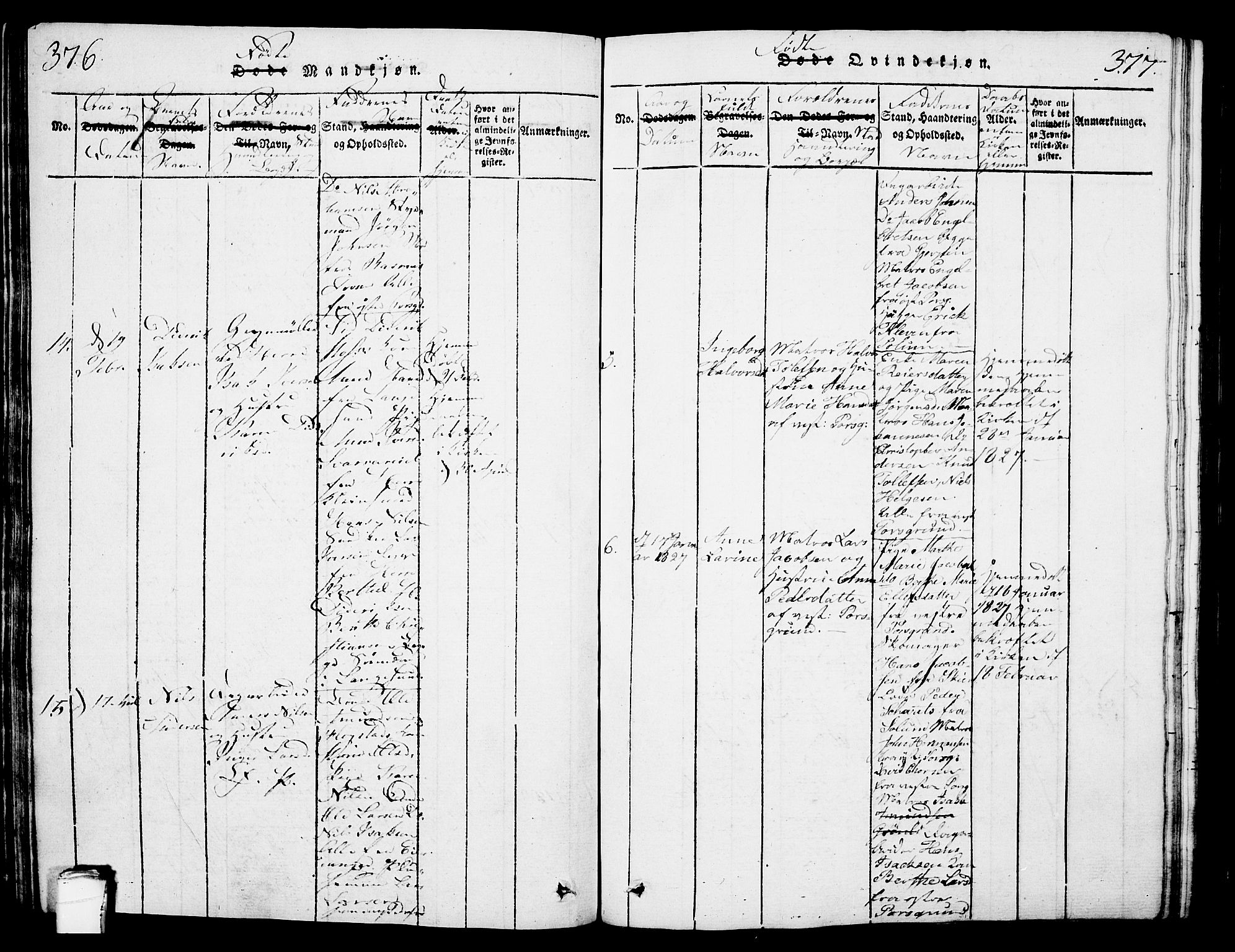 Porsgrunn kirkebøker , AV/SAKO-A-104/G/Gb/L0001: Parish register (copy) no. II 1, 1817-1828, p. 376-377