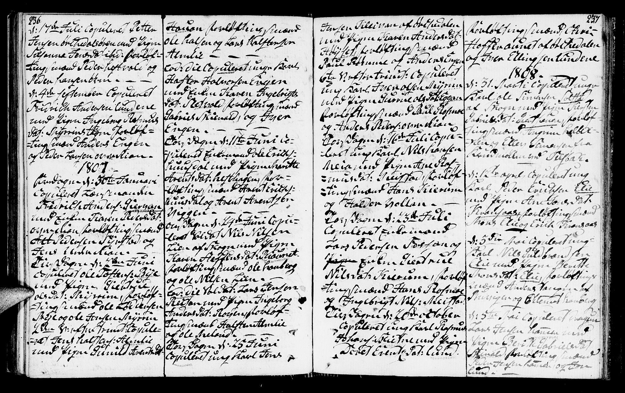 Ministerialprotokoller, klokkerbøker og fødselsregistre - Sør-Trøndelag, AV/SAT-A-1456/665/L0769: Parish register (official) no. 665A04, 1803-1816, p. 236-237