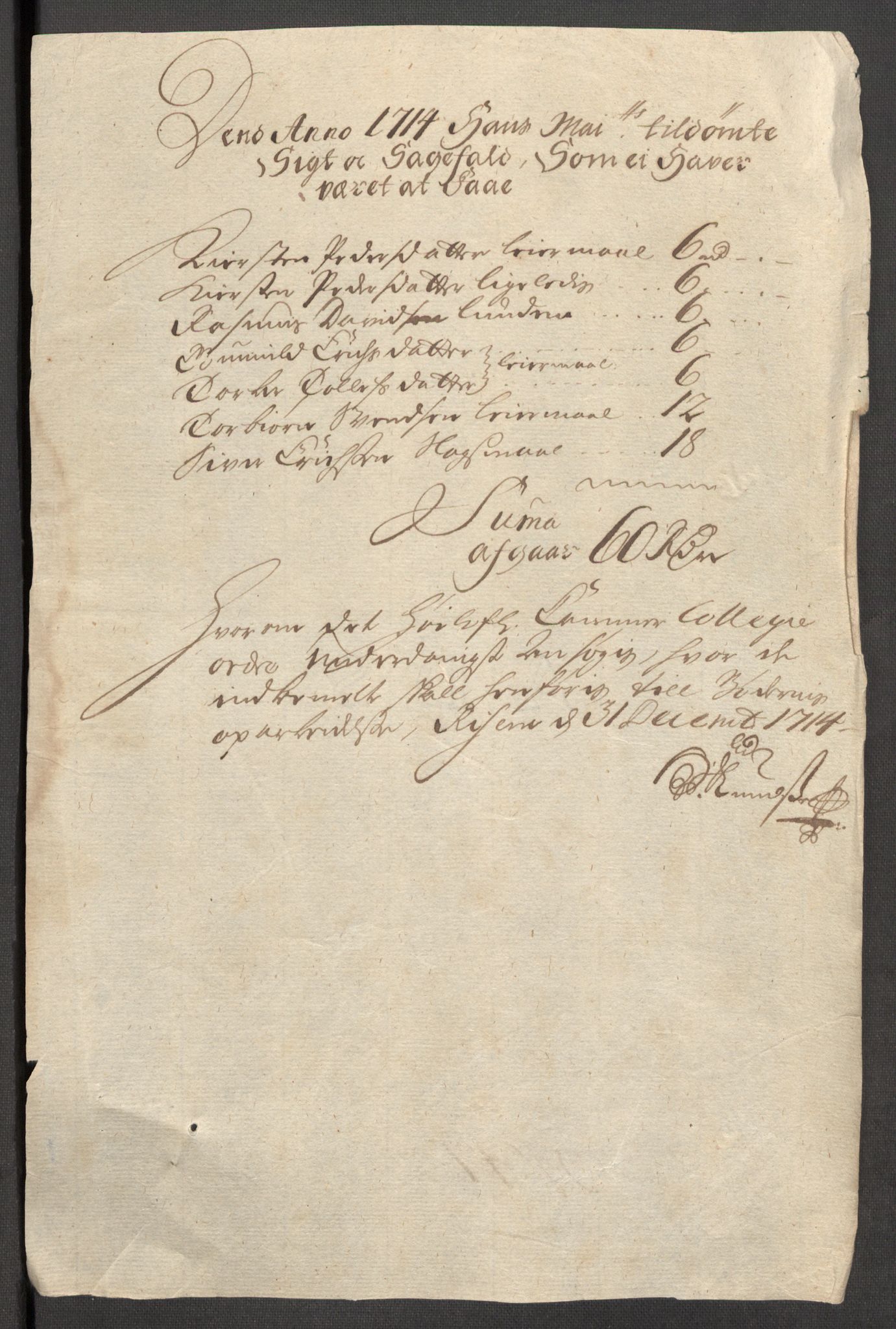 Rentekammeret inntil 1814, Reviderte regnskaper, Fogderegnskap, AV/RA-EA-4092/R04/L0139: Fogderegnskap Moss, Onsøy, Tune, Veme og Åbygge, 1714, p. 350