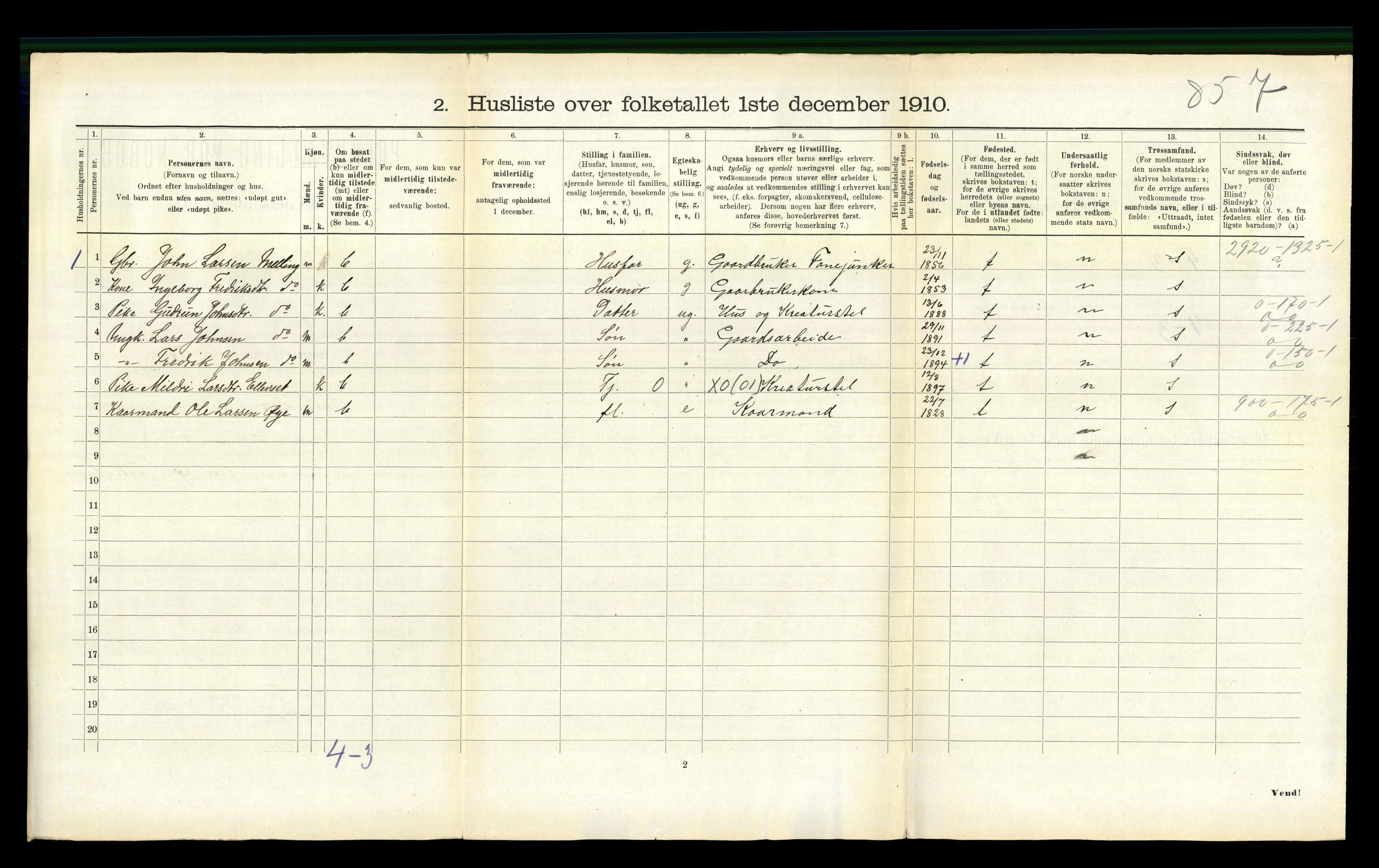 RA, 1910 census for Surnadal, 1910, p. 290