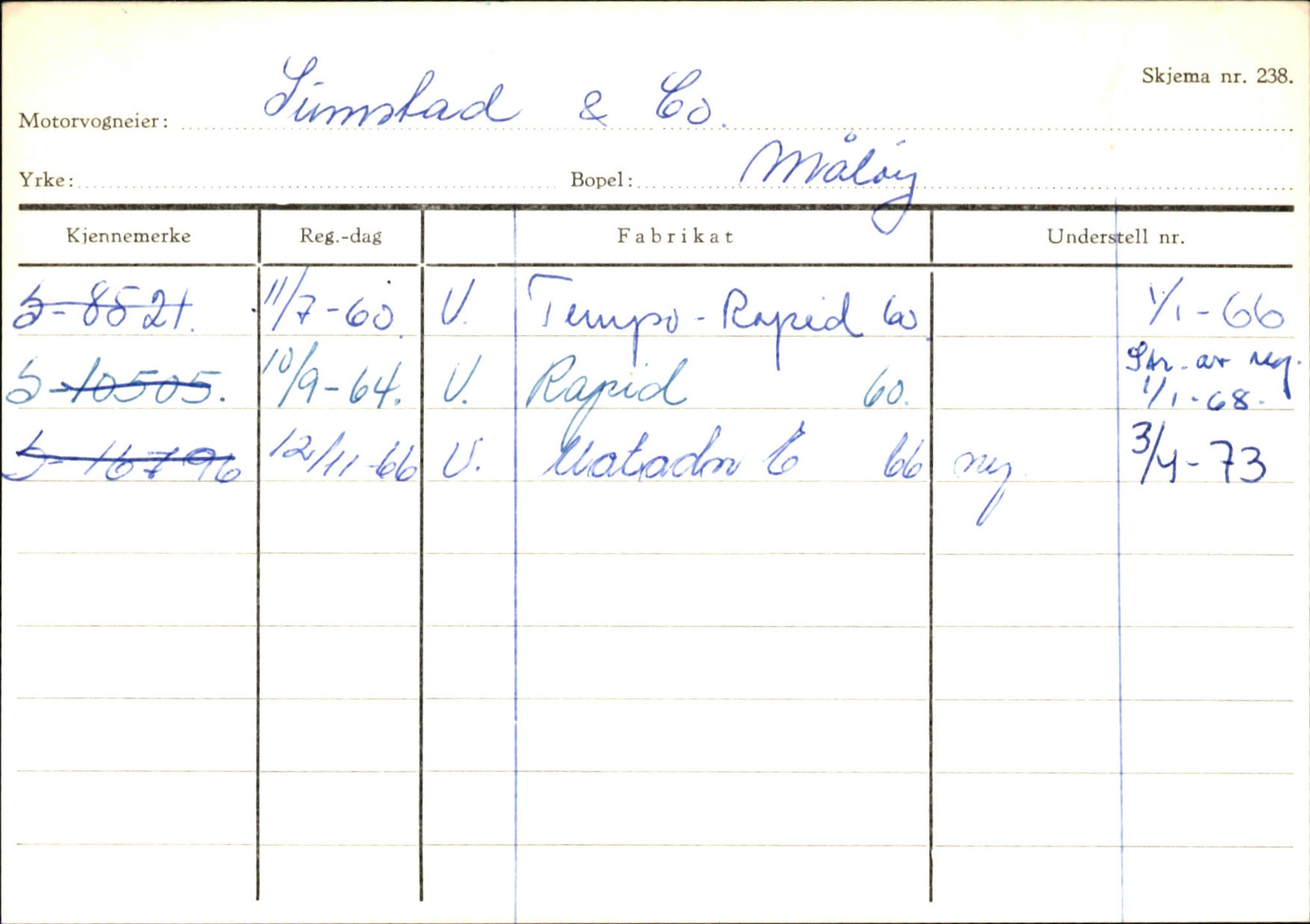 Statens vegvesen, Sogn og Fjordane vegkontor, SAB/A-5301/4/F/L0145: Registerkort Vågsøy S-Å. Årdal I-P, 1945-1975, p. 294