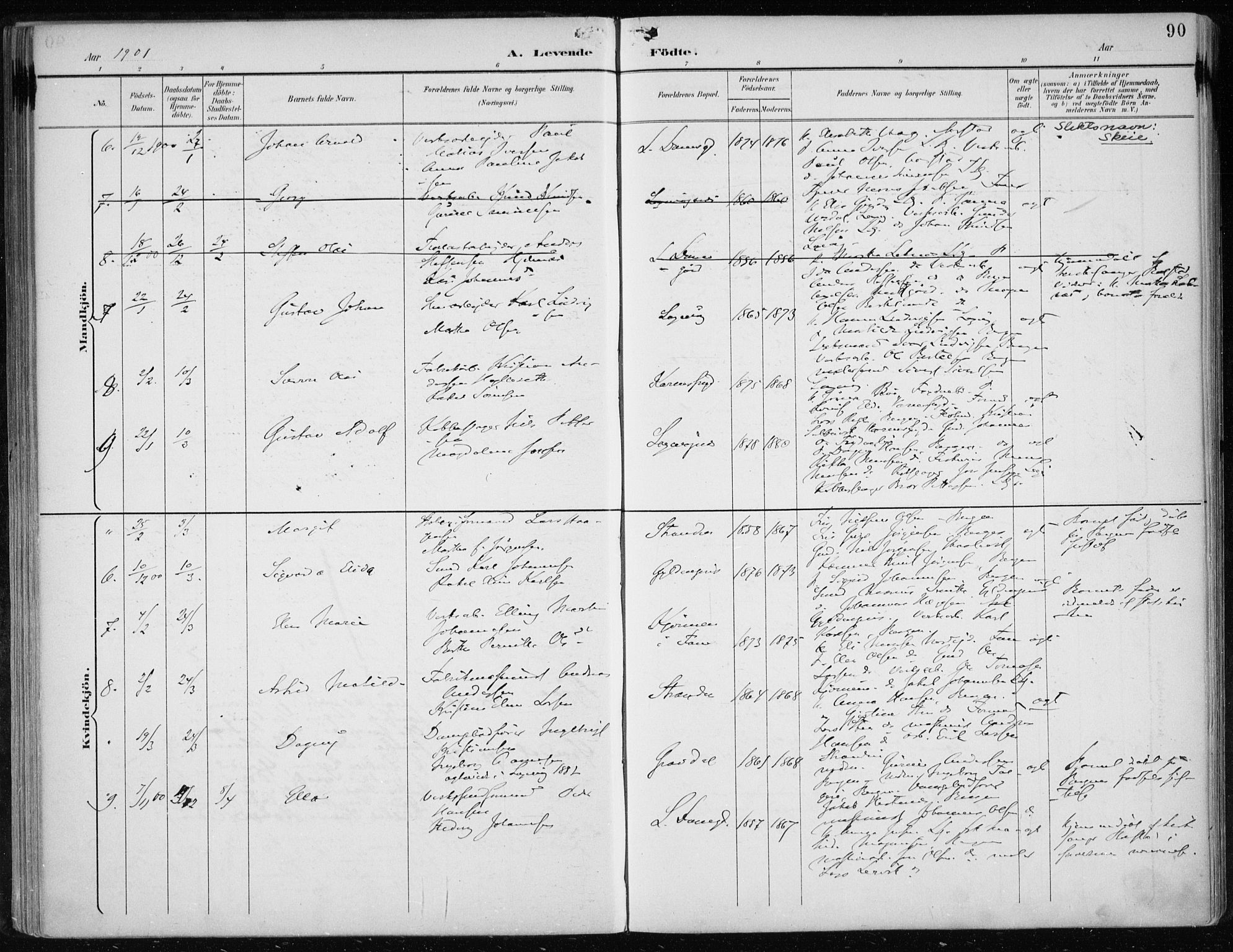 Askøy Sokneprestembete, AV/SAB-A-74101/H/Ha/Haa/Haae/L0003: Parish register (official) no. E 3, 1891-1903, p. 90