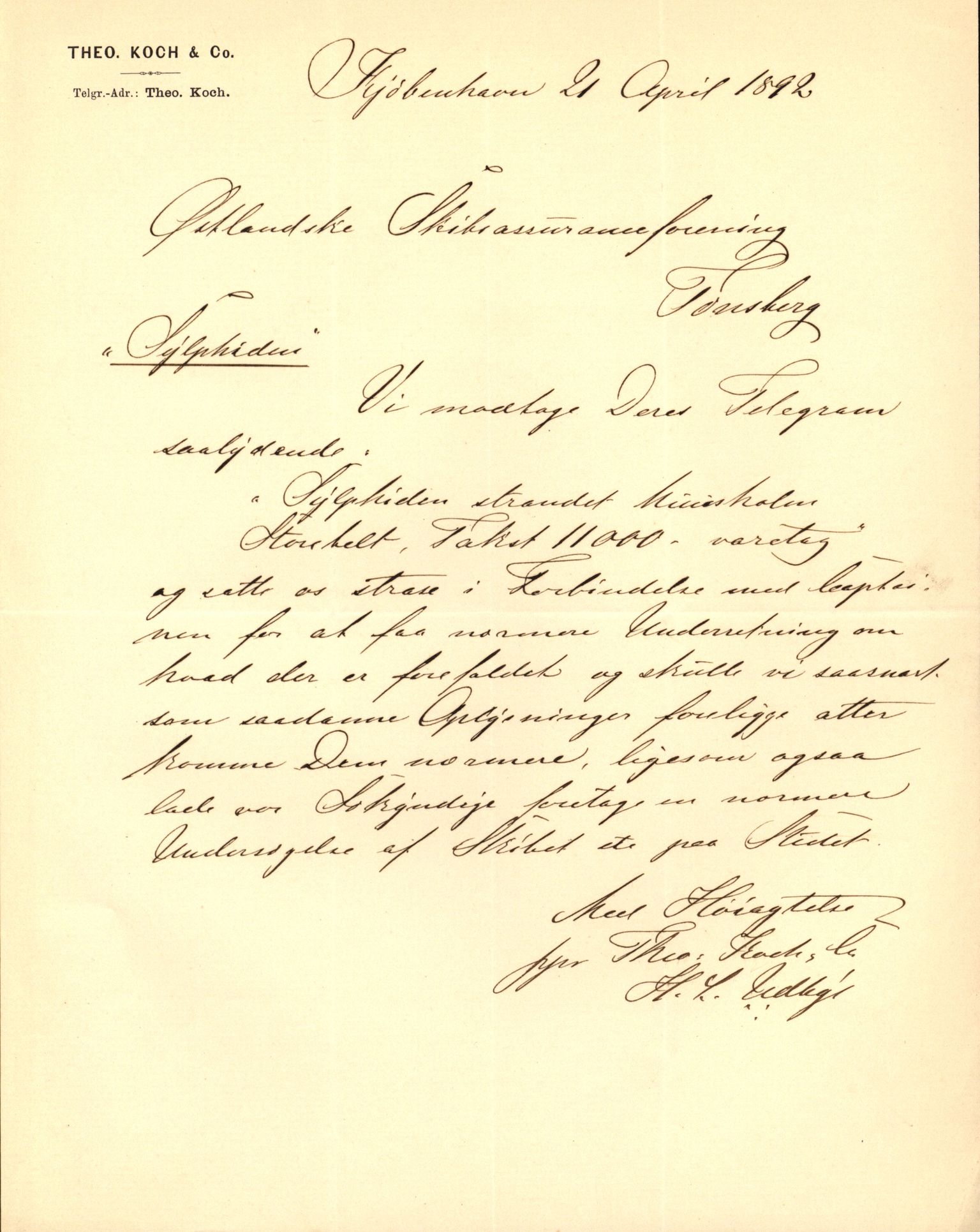 Pa 63 - Østlandske skibsassuranceforening, VEMU/A-1079/G/Ga/L0028/0002: Havaridokumenter / Marie, Favorit, Tabor, Sylphiden, Berthel, America, 1892, p. 81