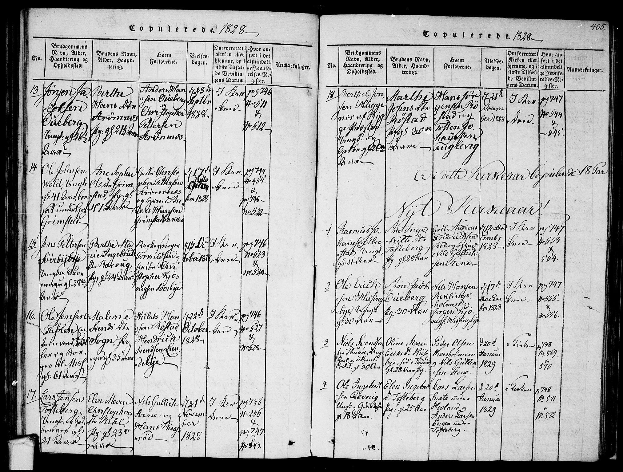 Råde prestekontor kirkebøker, AV/SAO-A-2009/F/Fa/L0004: Parish register (official) no. 4, 1814-1830, p. 404-405