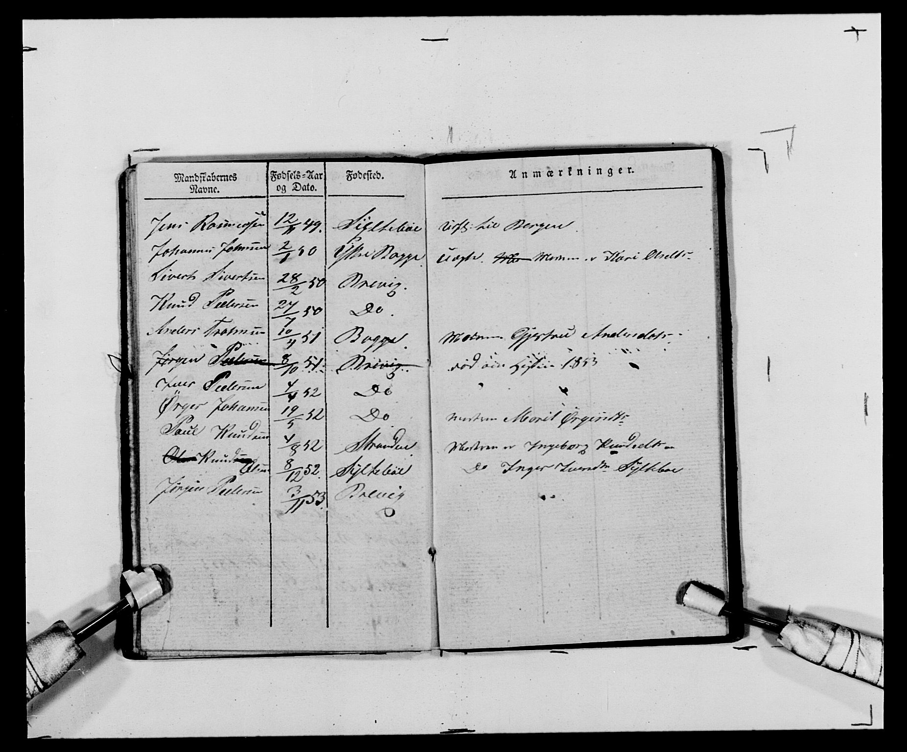 Generalitets- og kommissariatskollegiet, Det kongelige norske kommissariatskollegium, AV/RA-EA-5420/E/Eh/L0120: Tingvollske kompani, 1850-1870, p. 310