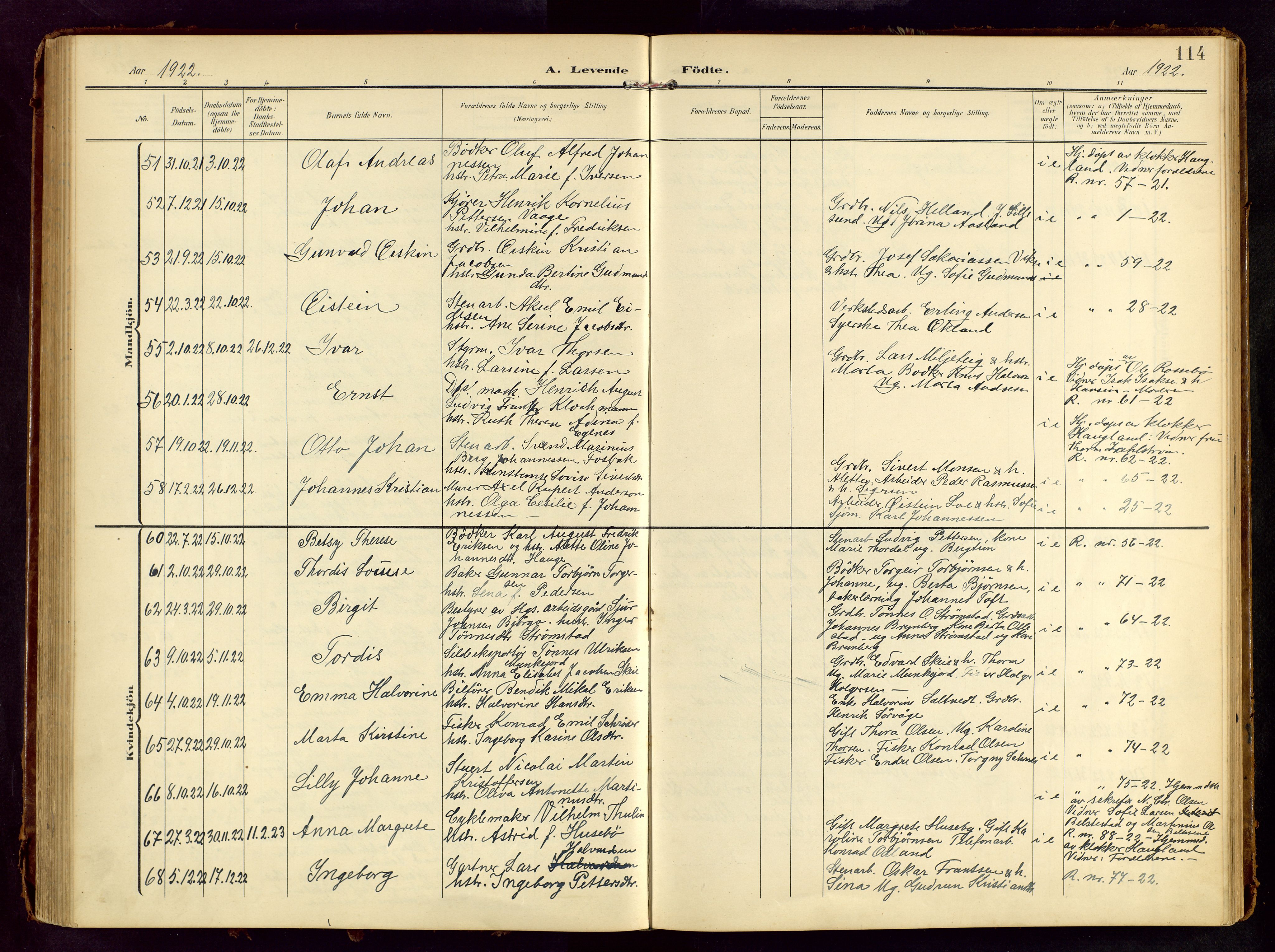 Haugesund sokneprestkontor, AV/SAST-A -101863/H/Ha/Hab/L0006: Parish register (copy) no. B 6, 1906-1944, p. 114