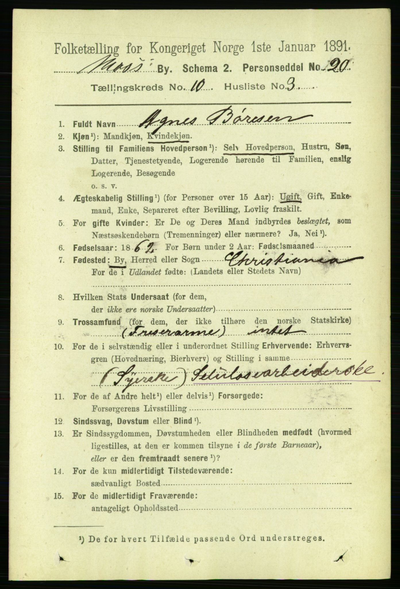 RA, 1891 census for 0104 Moss, 1891, p. 5534