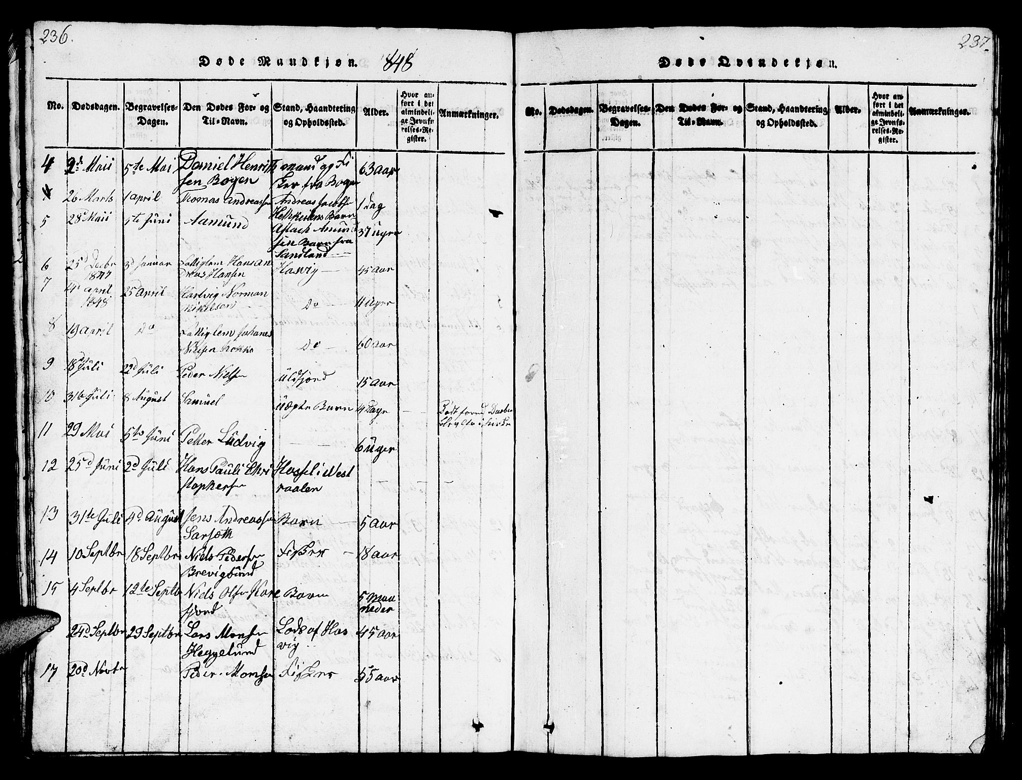 Loppa sokneprestkontor, AV/SATØ-S-1339/H/Hb/L0001klokker: Parish register (copy) no. 1, 1820-1849, p. 236-237